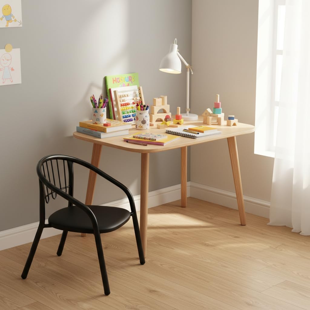 Nutech Decor Kids Activity Chair – Cushioned Metal Chair for Home & School Study, Play & Dining Chair
