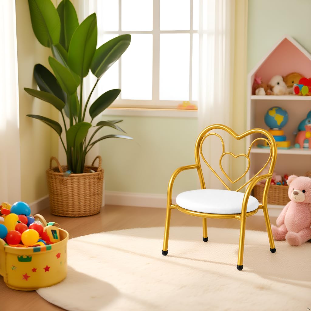 Nutech Decor Heart Kids Chair | Cushioned Metal Study & Activity Chair