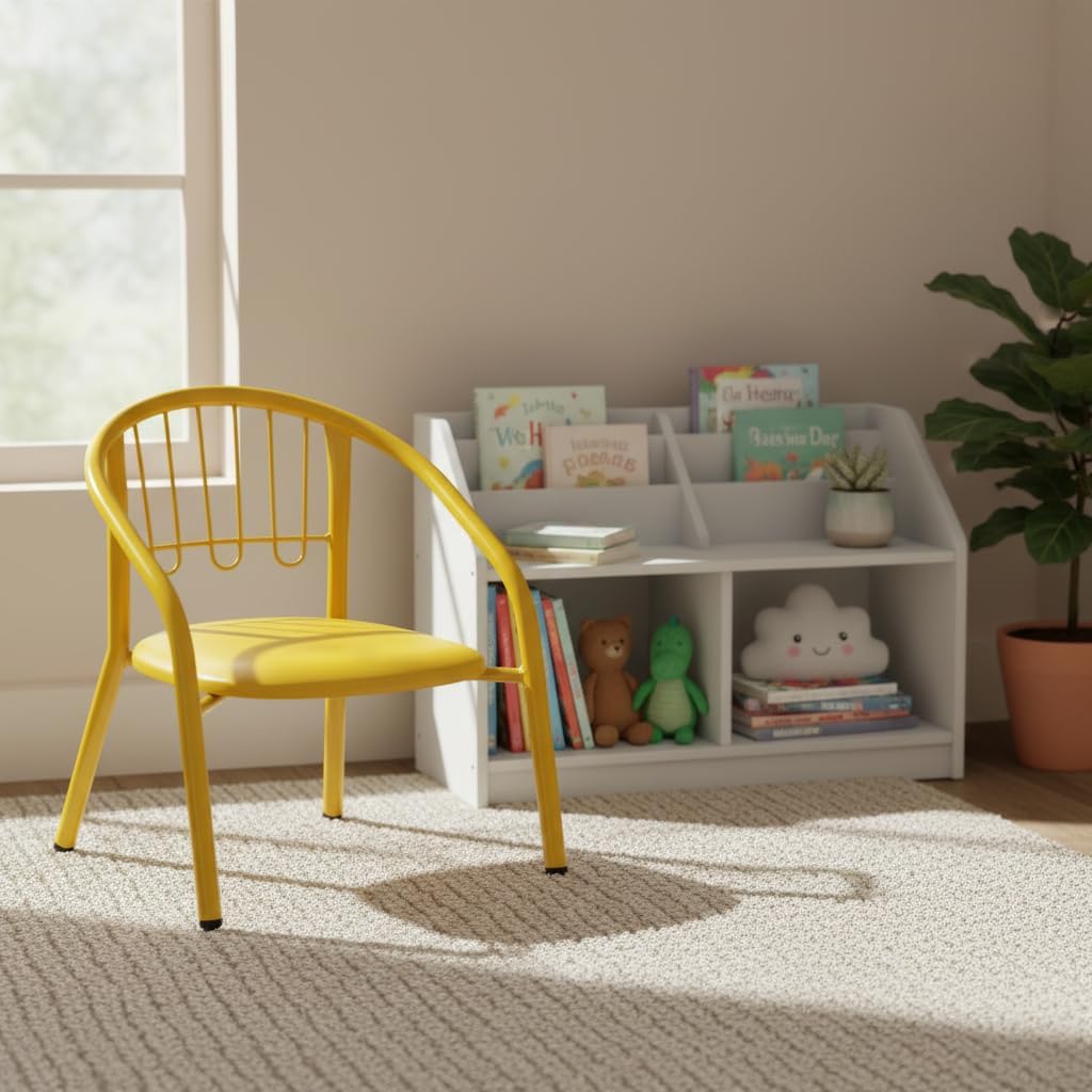 Nutech Decor Kids Activity Chair – Cushioned Metal Chair for Home & School Study, Play & Dining Chair