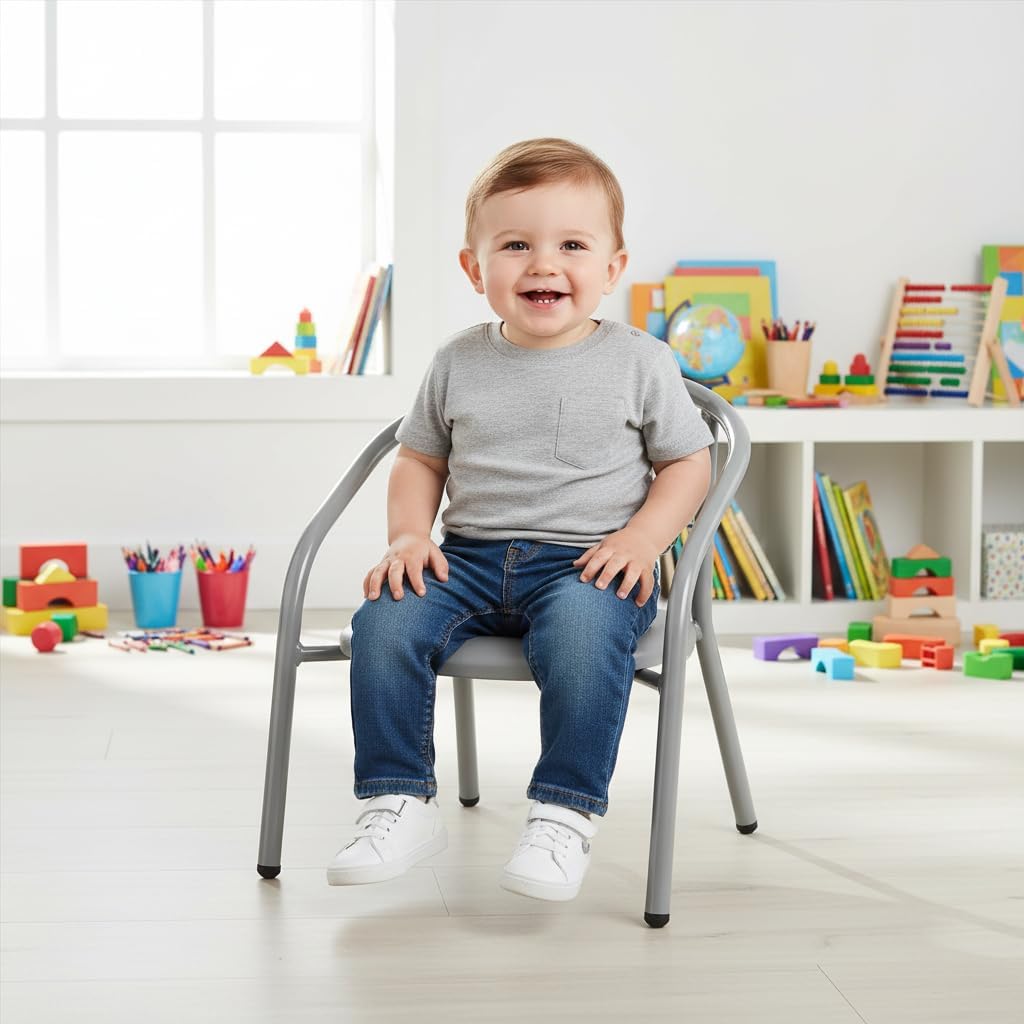 Nutech Decor Kids Activity Chair – Cushioned Metal Chair for Home & School Study, Play & Dining Chair
