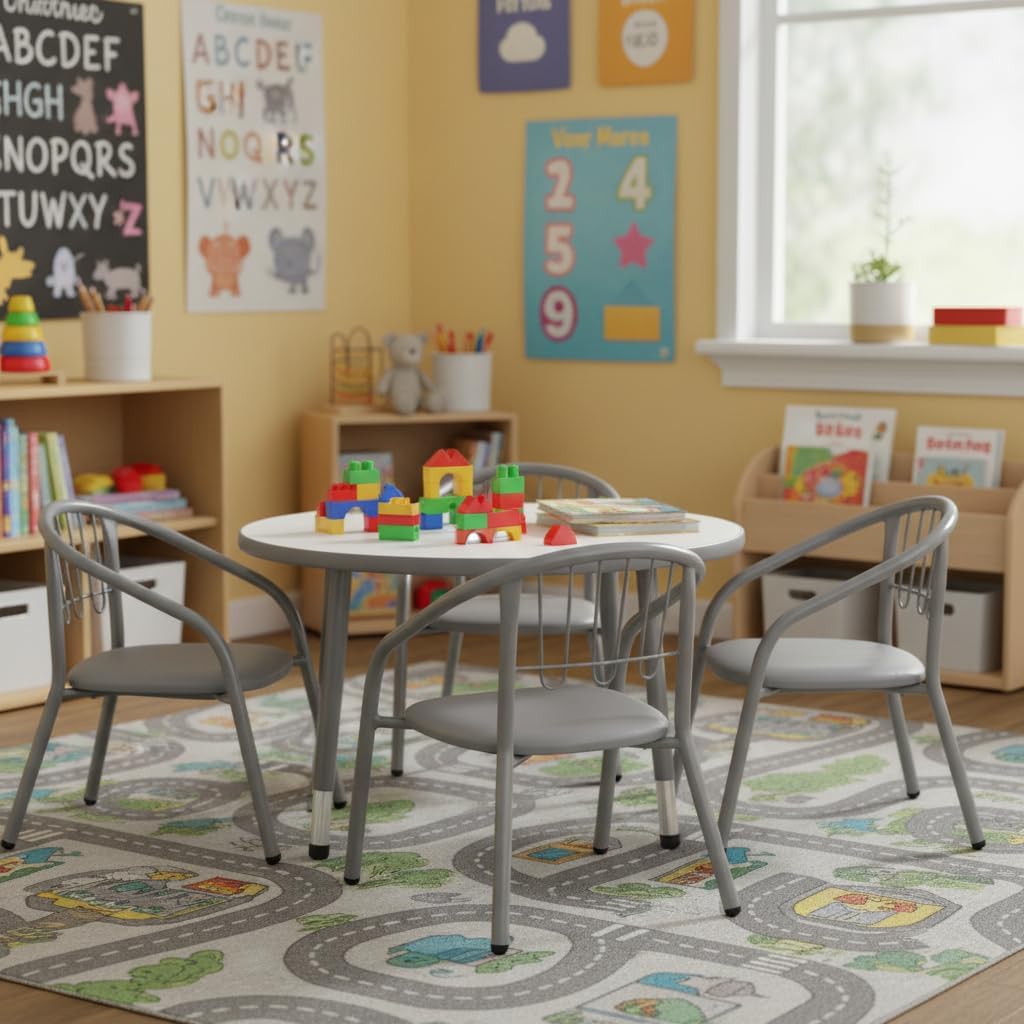 Nutech Decor Kids Activity Chair – Cushioned Metal Chair for Home & School Study, Play & Dining Chair
