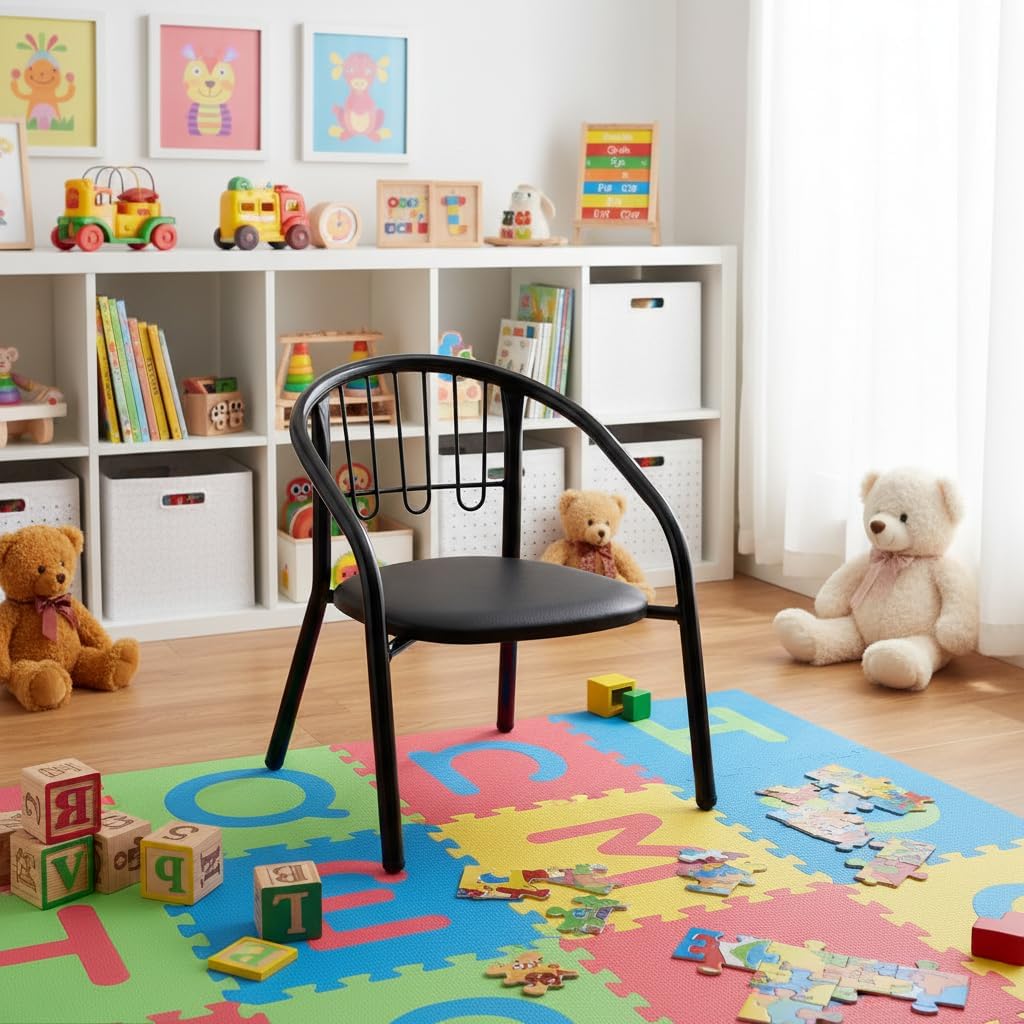 Nutech Decor Kids Activity Chair – Cushioned Metal Chair for Home & School Study, Play & Dining Chair