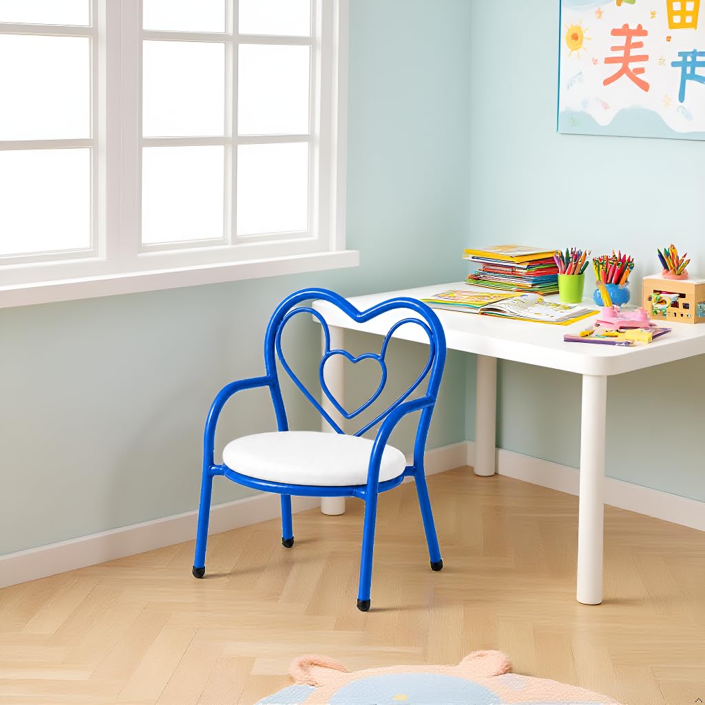 Nutech Decor Heart Kids Chair | Cushioned Metal Study & Activity Chair