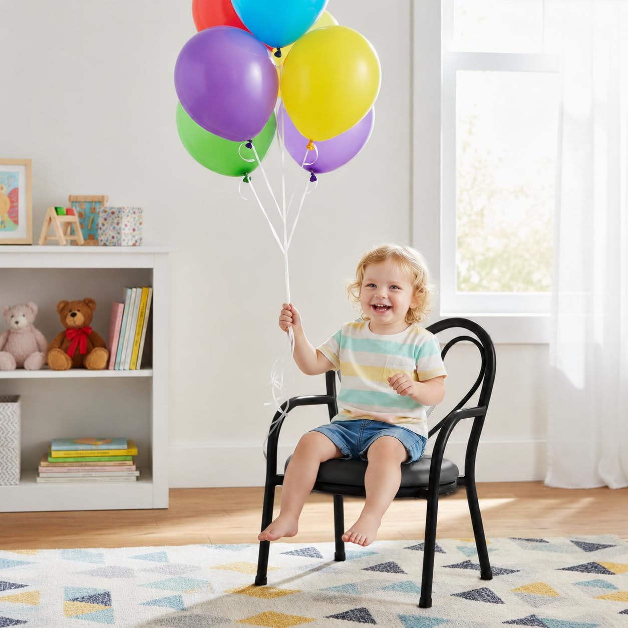Nutech Decor Heart Kids Chair | Cushioned Metal Study & Activity Chair
