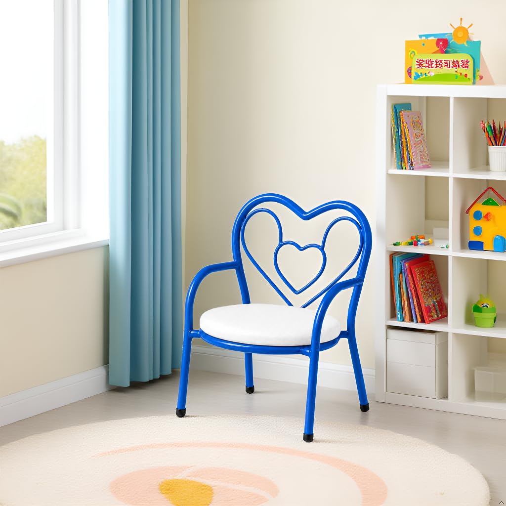 Nutech Decor Heart Kids Chair | Cushioned Metal Study & Activity Chair
