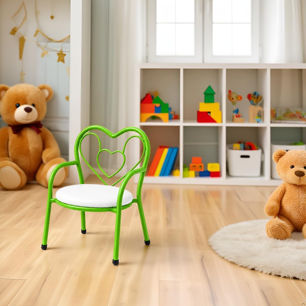 Nutech Decor Heart Kids Chair | Cushioned Metal Study & Activity Chair