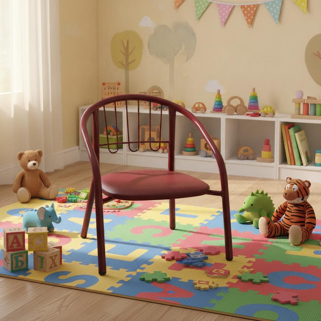 Nutech Decor Kids Activity Chair – Cushioned Metal Chair for Home & School Study, Play & Dining Chair