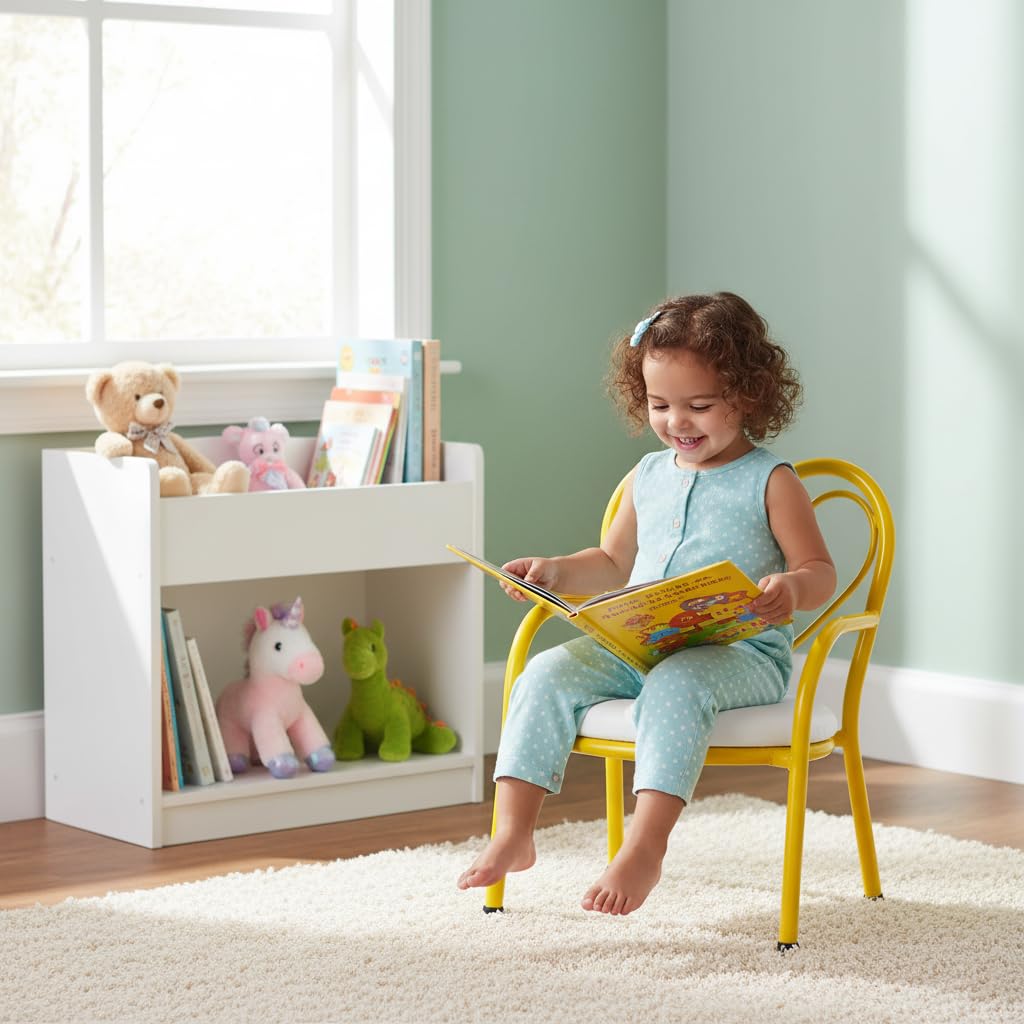 Nutech Decor Heart Kids Chair | Cushioned Metal Study & Activity Chair