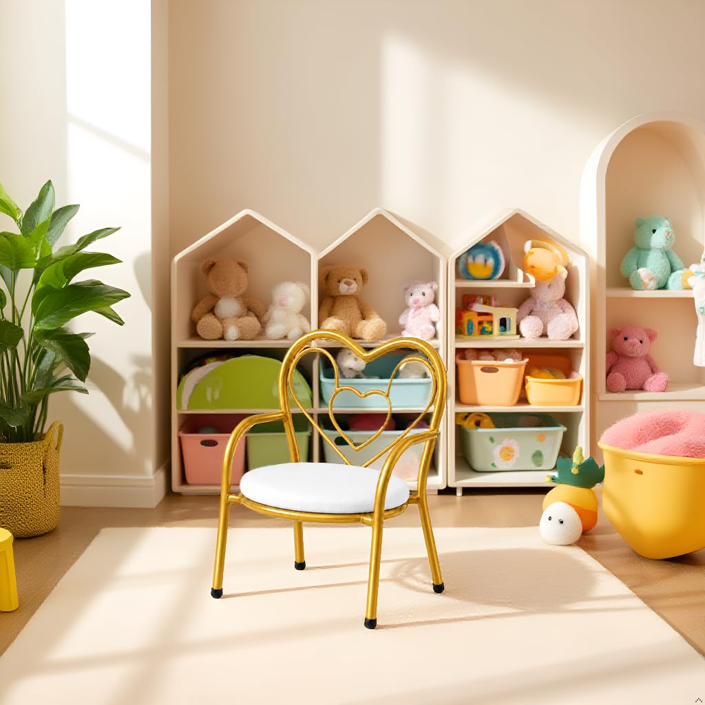 Nutech Decor Heart Kids Chair | Cushioned Metal Study & Activity Chair
