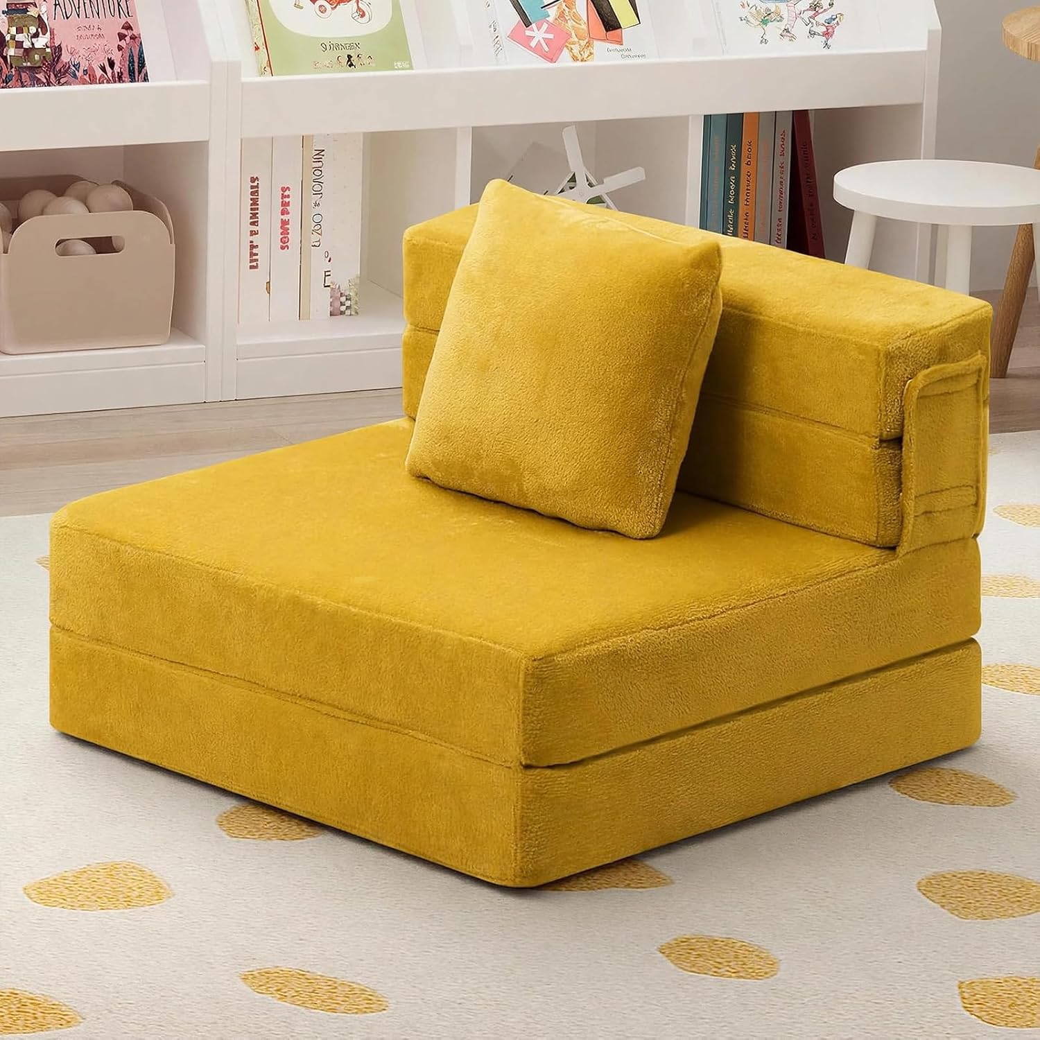 Nutech Decor 2-in-1 Kids Sofa Bed | Foldable Plush Foam Mattress with Pillow