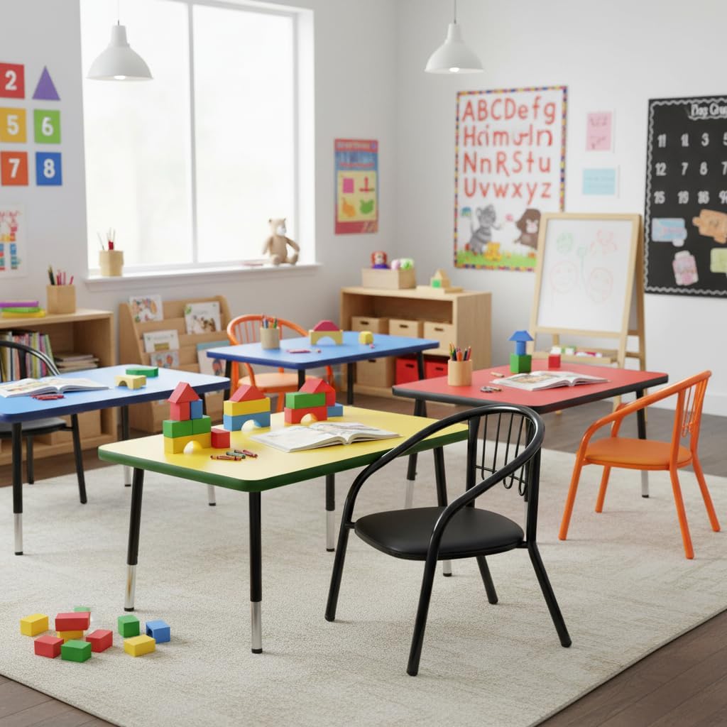 Nutech Decor Kids Activity Chair – Cushioned Metal Chair for Home & School Study, Play & Dining Chair