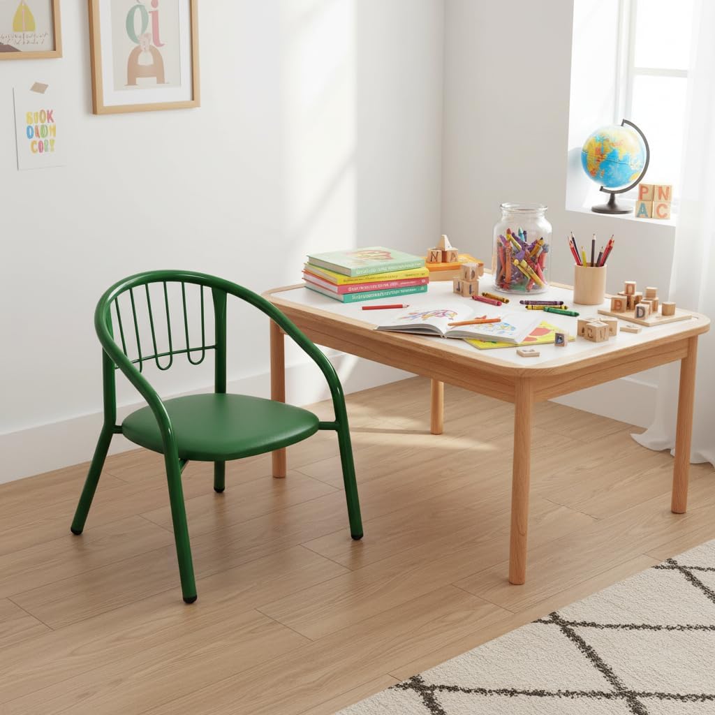 Nutech Decor Kids Activity Chair – Cushioned Metal Chair for Home & School Study, Play & Dining Chair