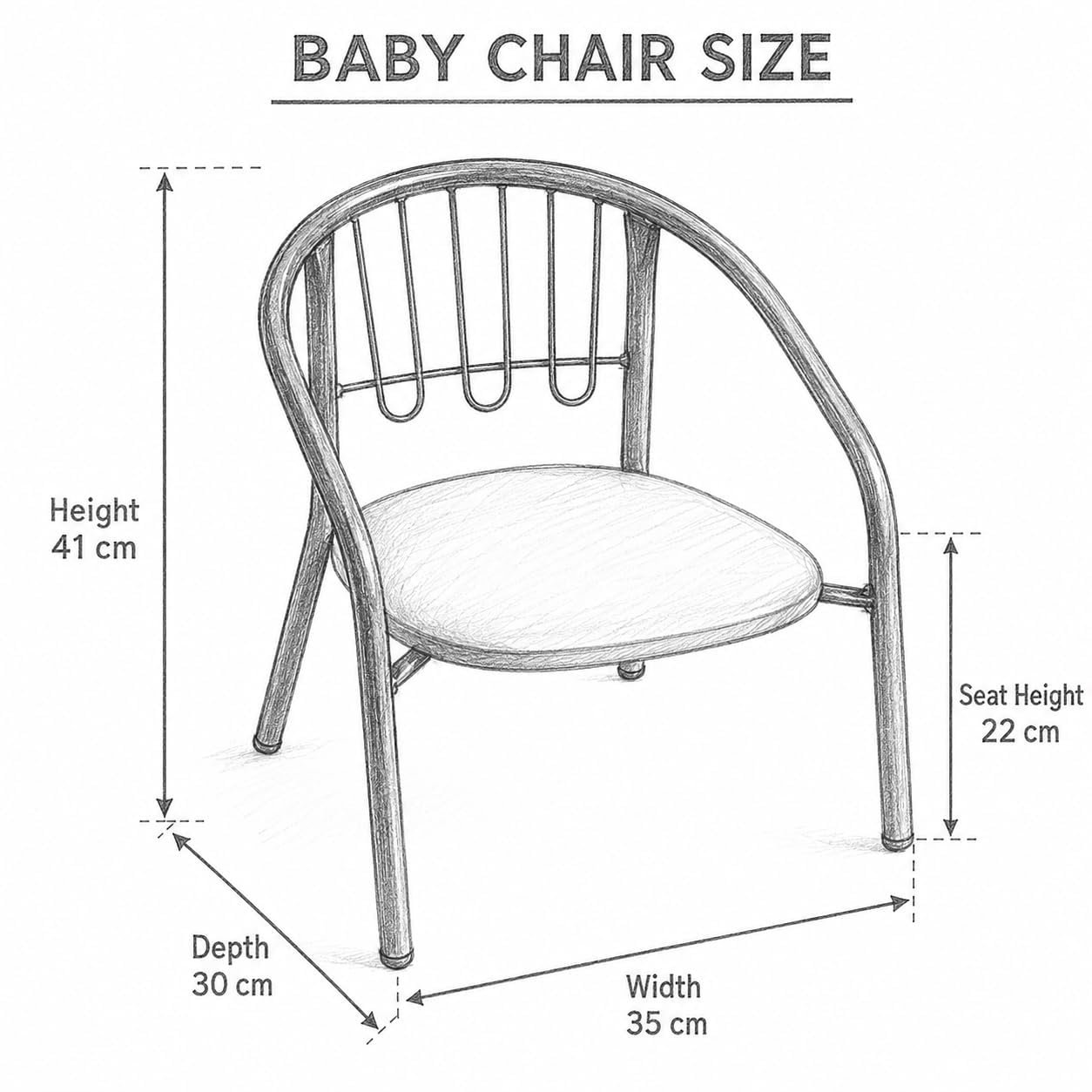Nutech Decor Kids Activity Chair – Cushioned Metal Chair for Home & School Study, Play & Dining Chair