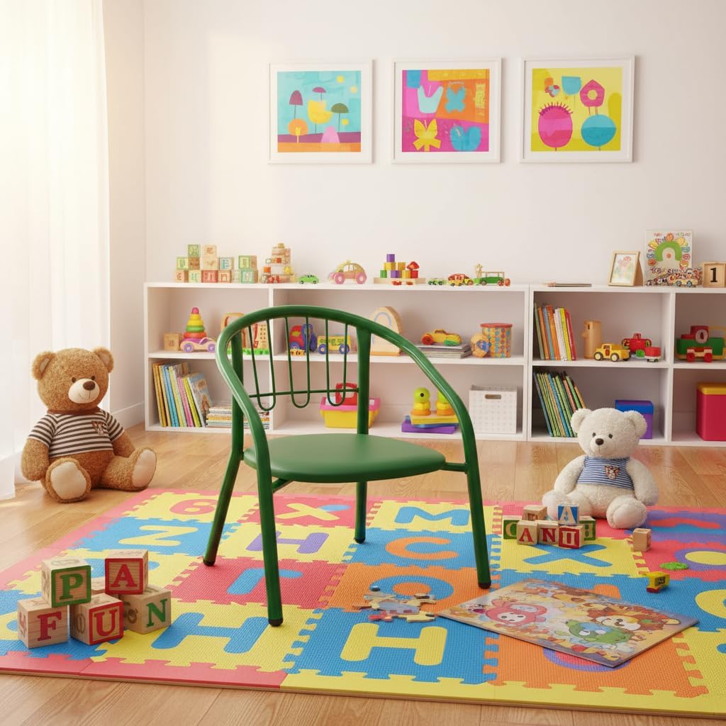 Nutech Decor Kids Activity Chair – Cushioned Metal Chair for Home & School Study, Play & Dining Chair