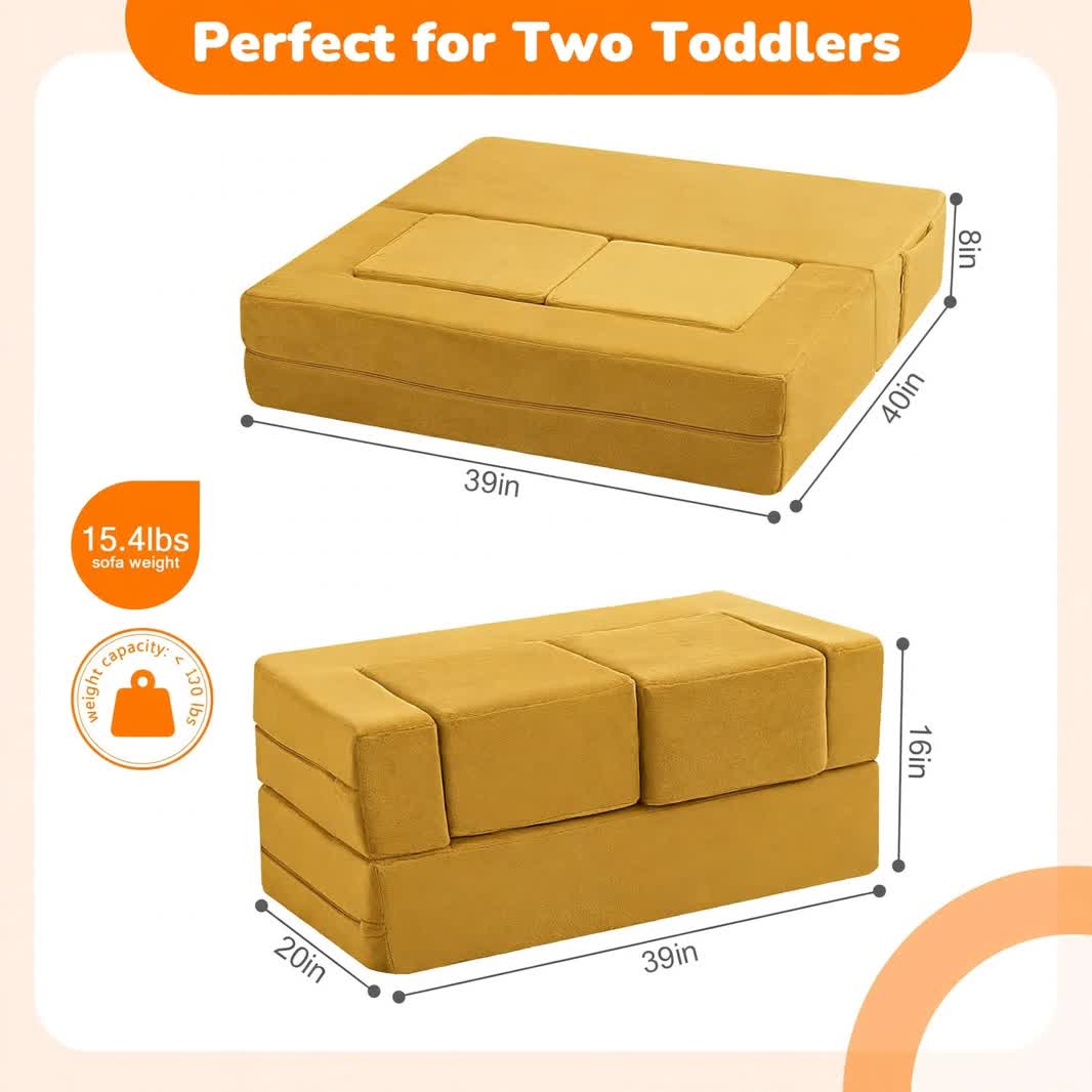 Nutech Decor Corduroy Kids Play Couch – Modular Toddler Sofa for Play, Reading & Relaxing