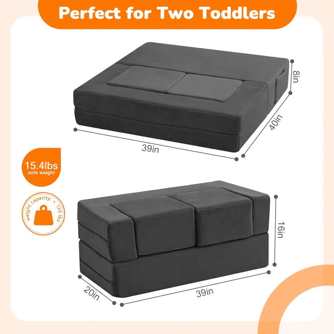 Nutech Decor Corduroy Kids Play Couch – Modular Toddler Sofa for Play, Reading & Relaxing