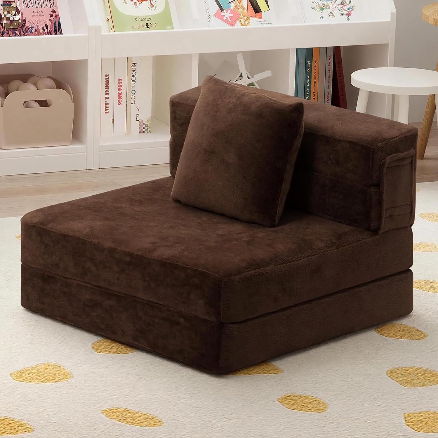 Nutech Decor 2-in-1 Kids Sofa Bed | Foldable Plush Foam Mattress with Pillow