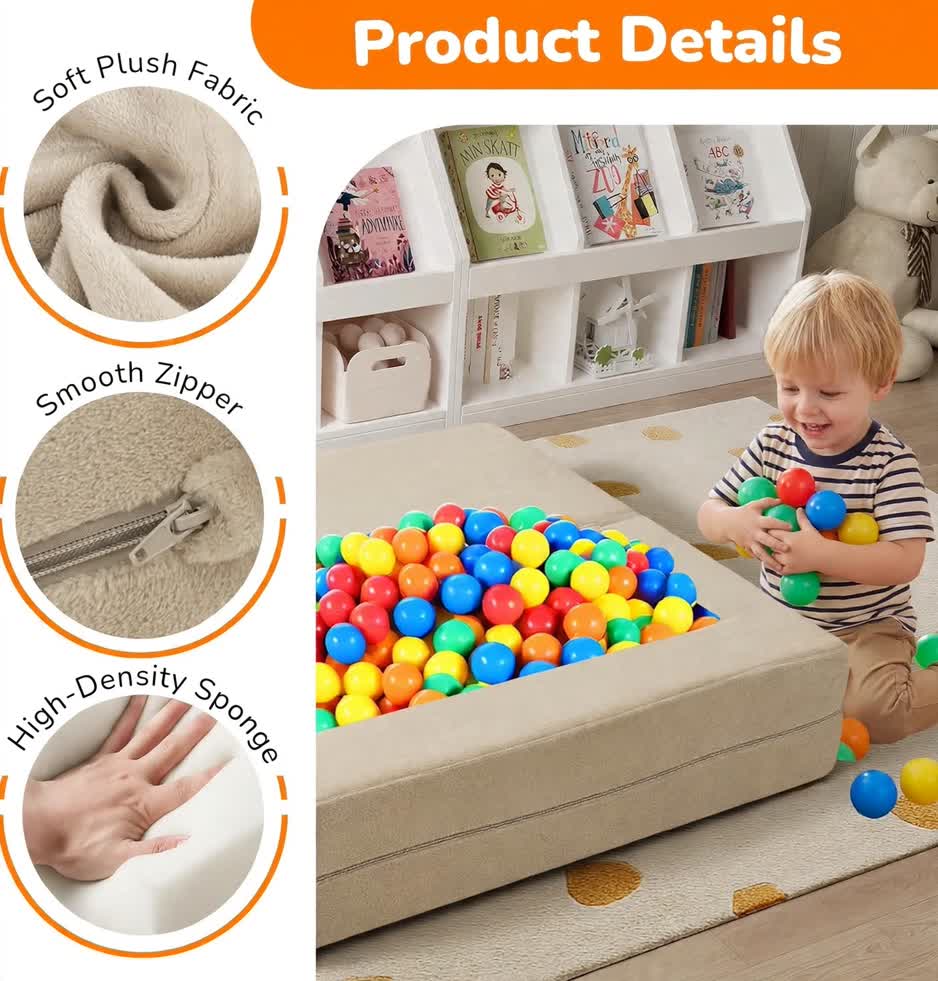 Nutech Decor Corduroy Kids Play Couch – Modular Toddler Sofa for Play, Reading & Relaxing