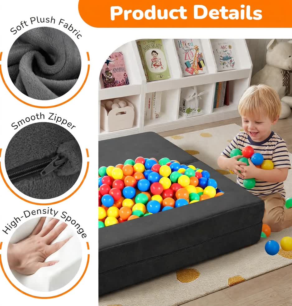 Nutech Decor Corduroy Kids Play Couch – Modular Toddler Sofa for Play, Reading & Relaxing