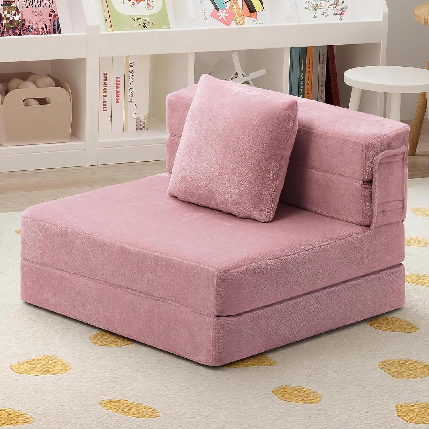Nutech Decor 2-in-1 Kids Sofa Bed | Foldable Plush Foam Mattress with Pillow