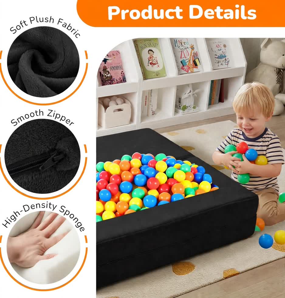 Nutech Decor Corduroy Kids Play Couch – Modular Toddler Sofa for Play, Reading & Relaxing