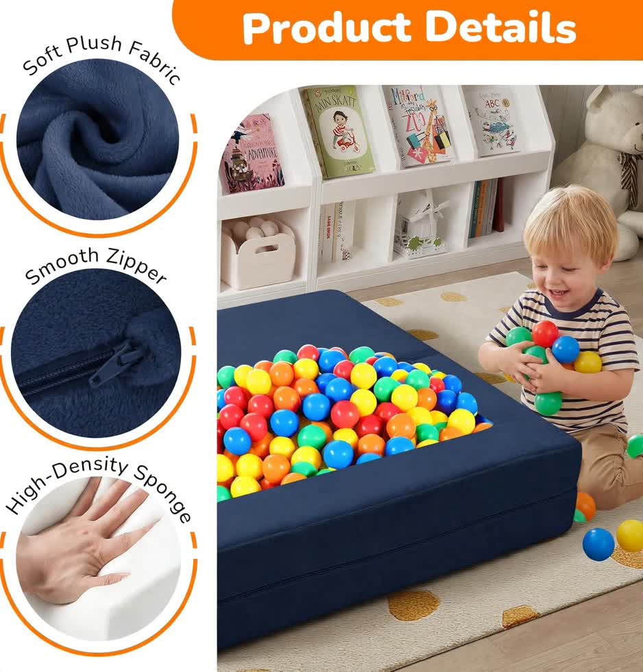 Nutech Decor Corduroy Kids Play Couch – Modular Toddler Sofa for Play, Reading & Relaxing