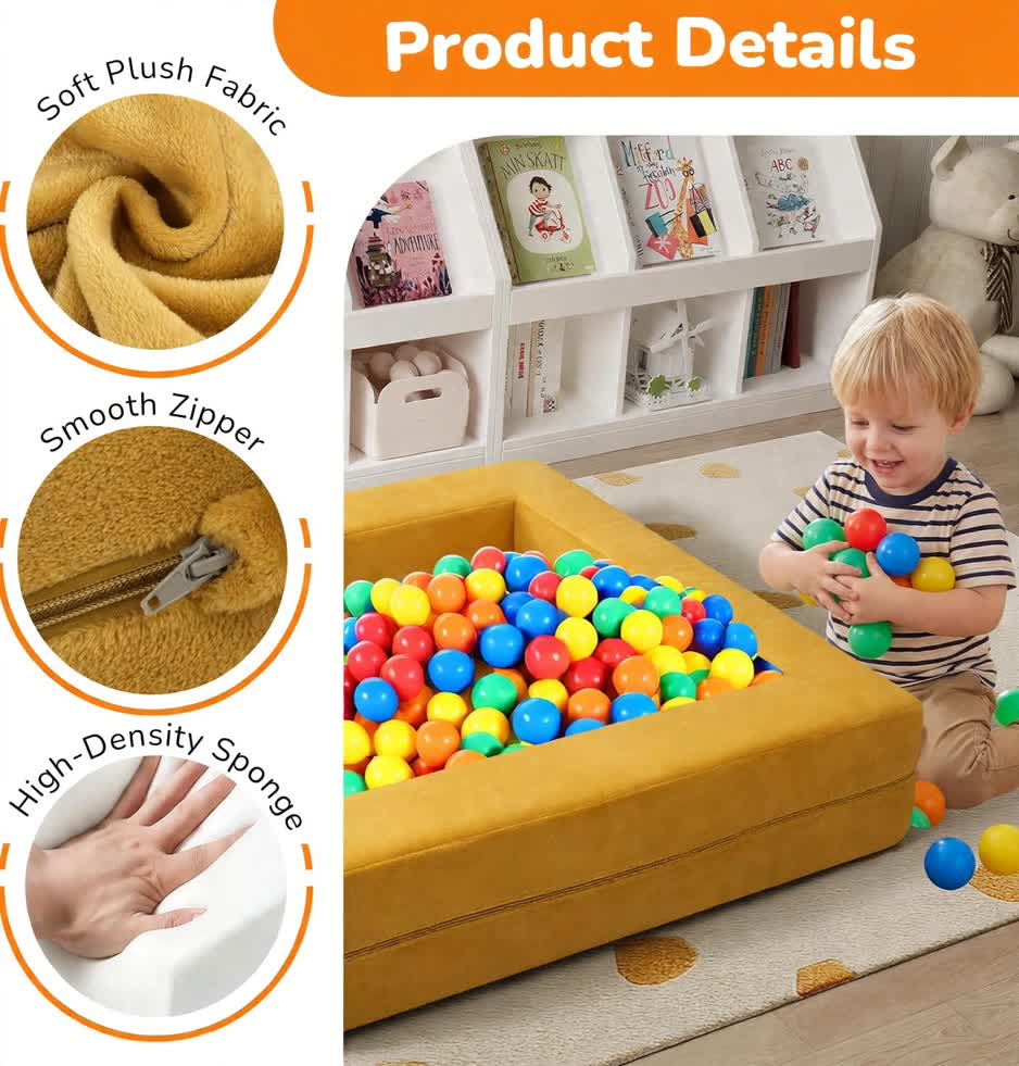 Nutech Decor Corduroy Kids Play Couch – Modular Toddler Sofa for Play, Reading & Relaxing