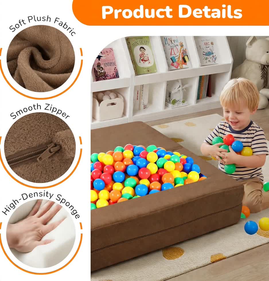 Nutech Decor Corduroy Kids Play Couch – Modular Toddler Sofa for Play, Reading & Relaxing