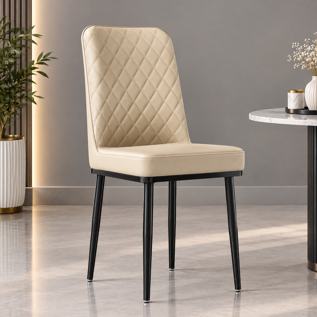 Nutech Impex Modern Quilted Dining Chair | Elegant Multipurpose Seating for Home & Dining