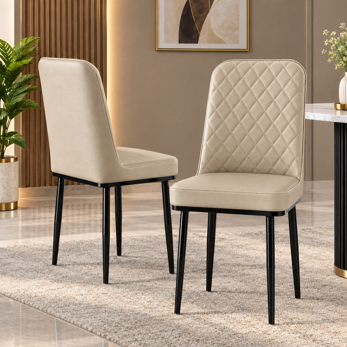 Nutech Impex Modern Quilted Dining Chair | Elegant Multipurpose Seating for Home & Dining