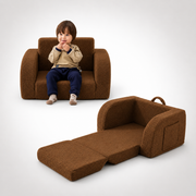 Nutech Decor 2-in-1 Toddler Couch Soft Sherpa Plush Kids Sofa & Lounger