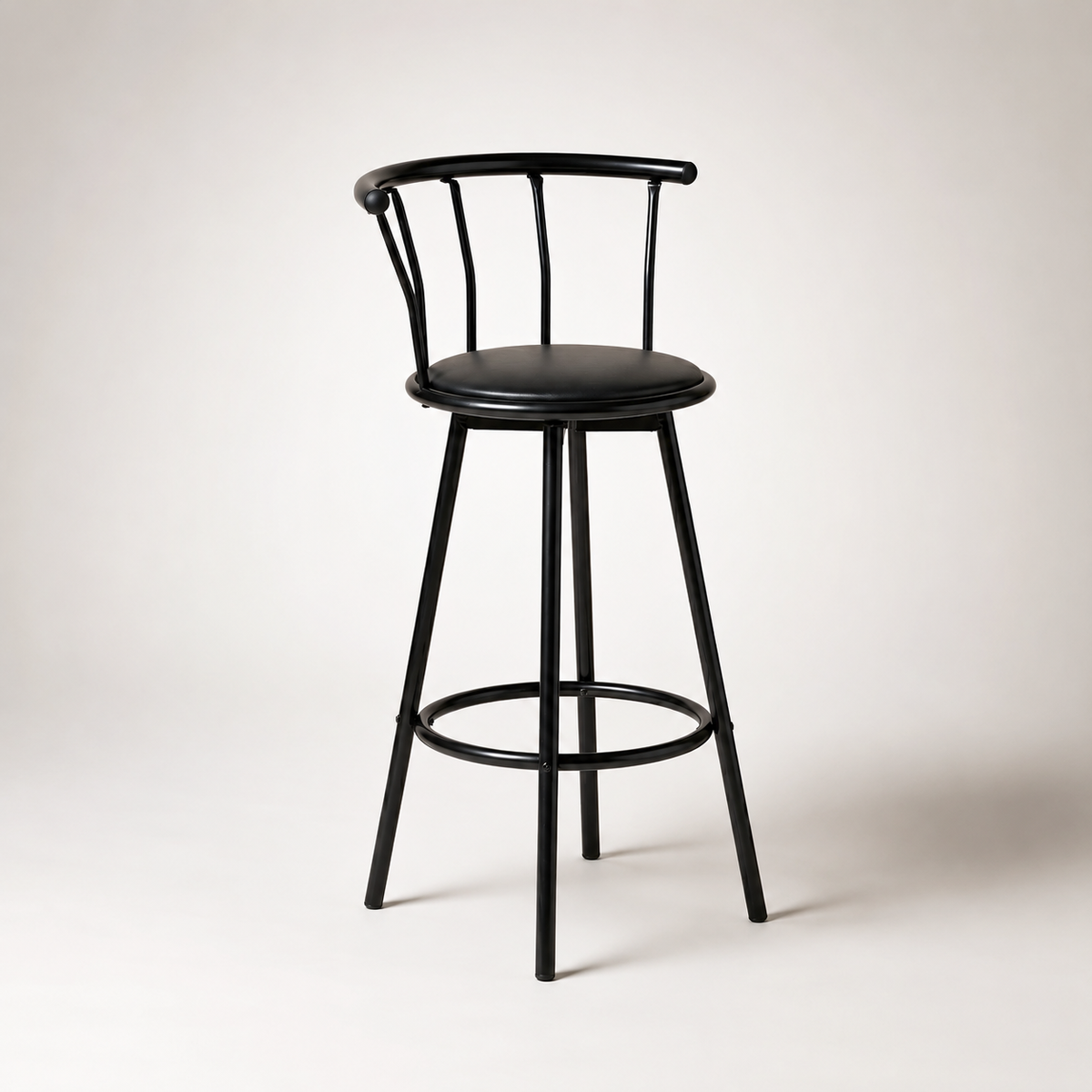 Modern Counter Height Bar Chair with Backrest & Footrest | Premium Metal Frame