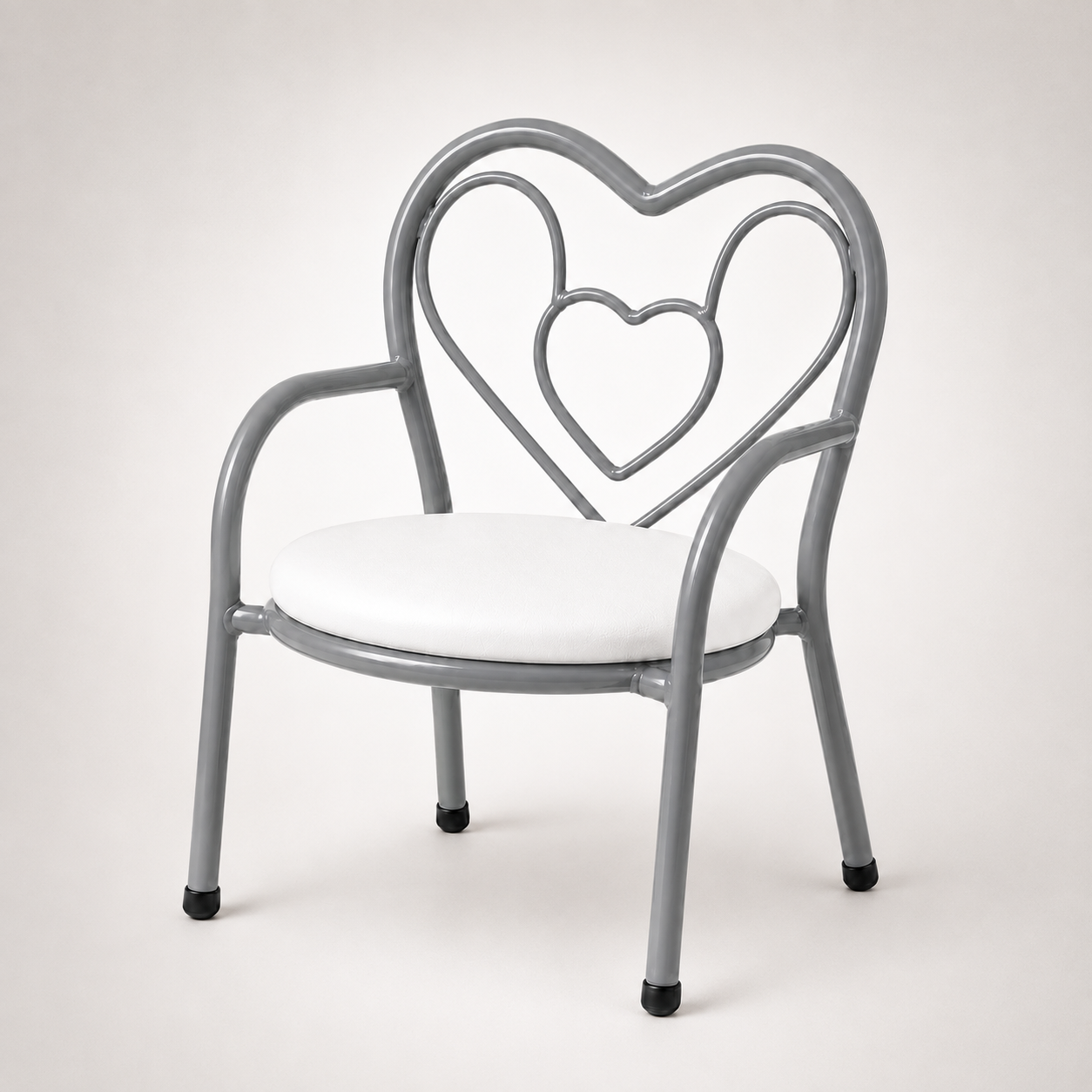 Nutech Decor Heart Kids Chair | Cushioned Metal Study & Activity Chair
