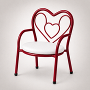 Nutech Decor Heart Kids Chair | Cushioned Metal Study & Activity Chair