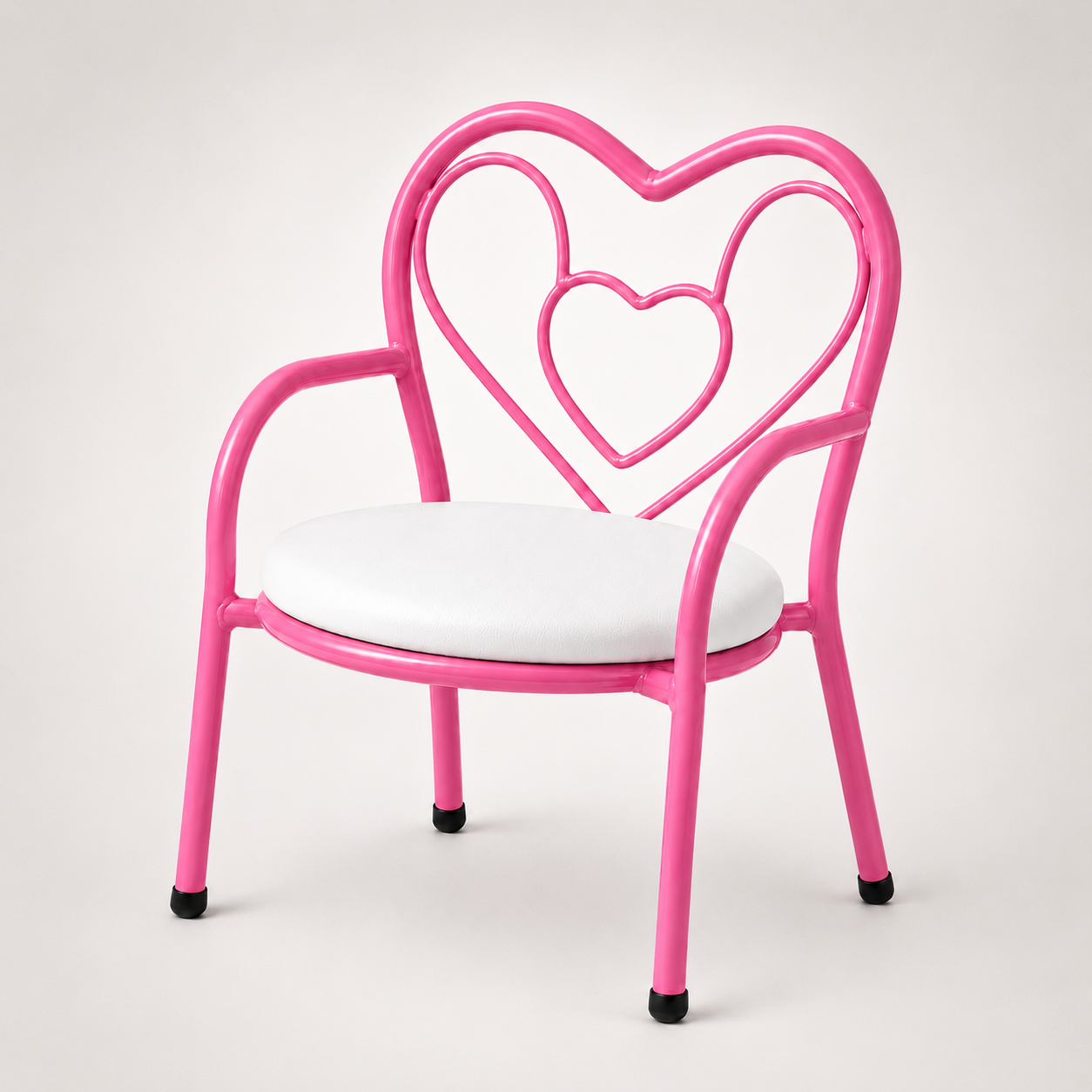 Nutech Decor Heart Kids Chair | Cushioned Metal Study & Activity Chair