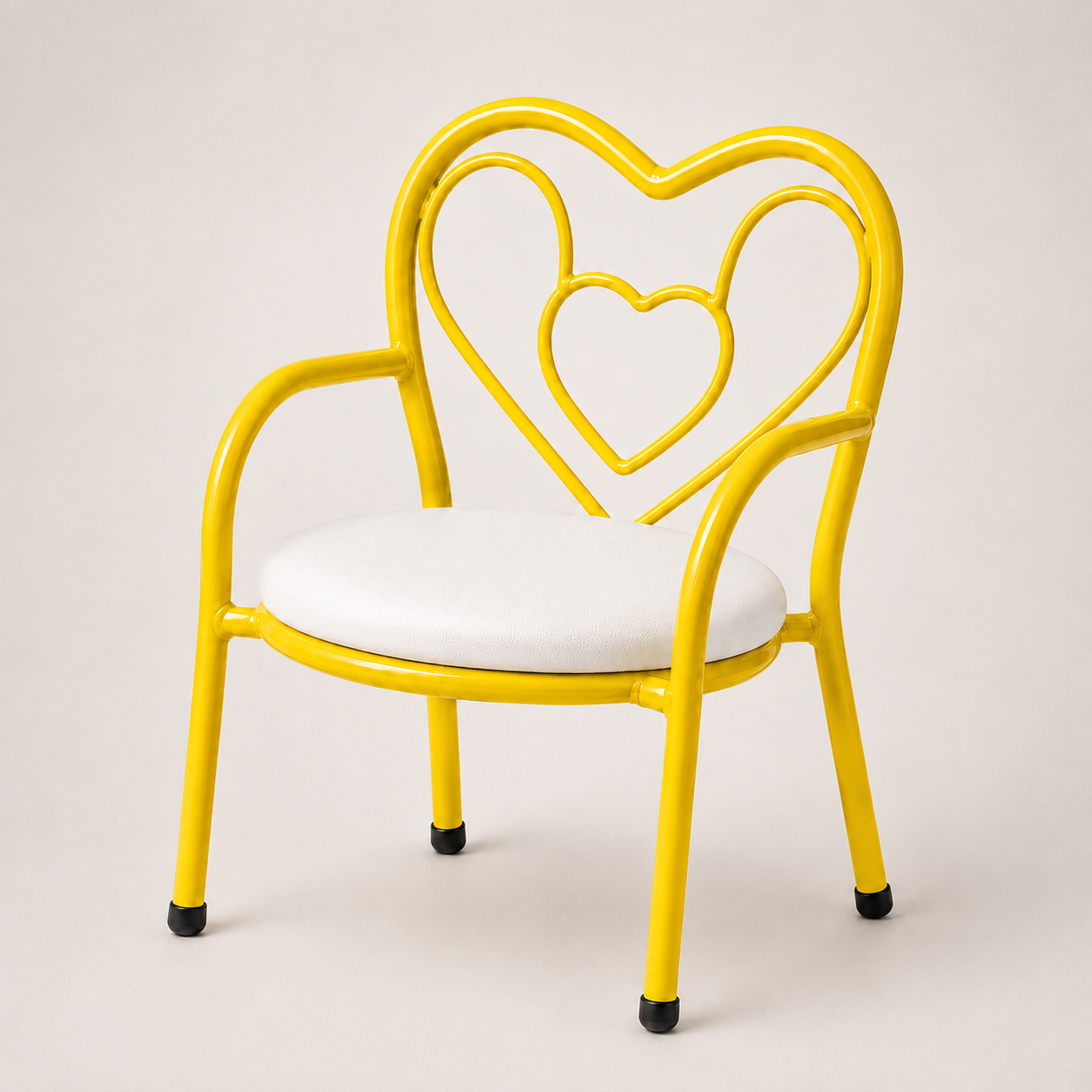Nutech Decor Heart Kids Chair | Cushioned Metal Study & Activity Chair