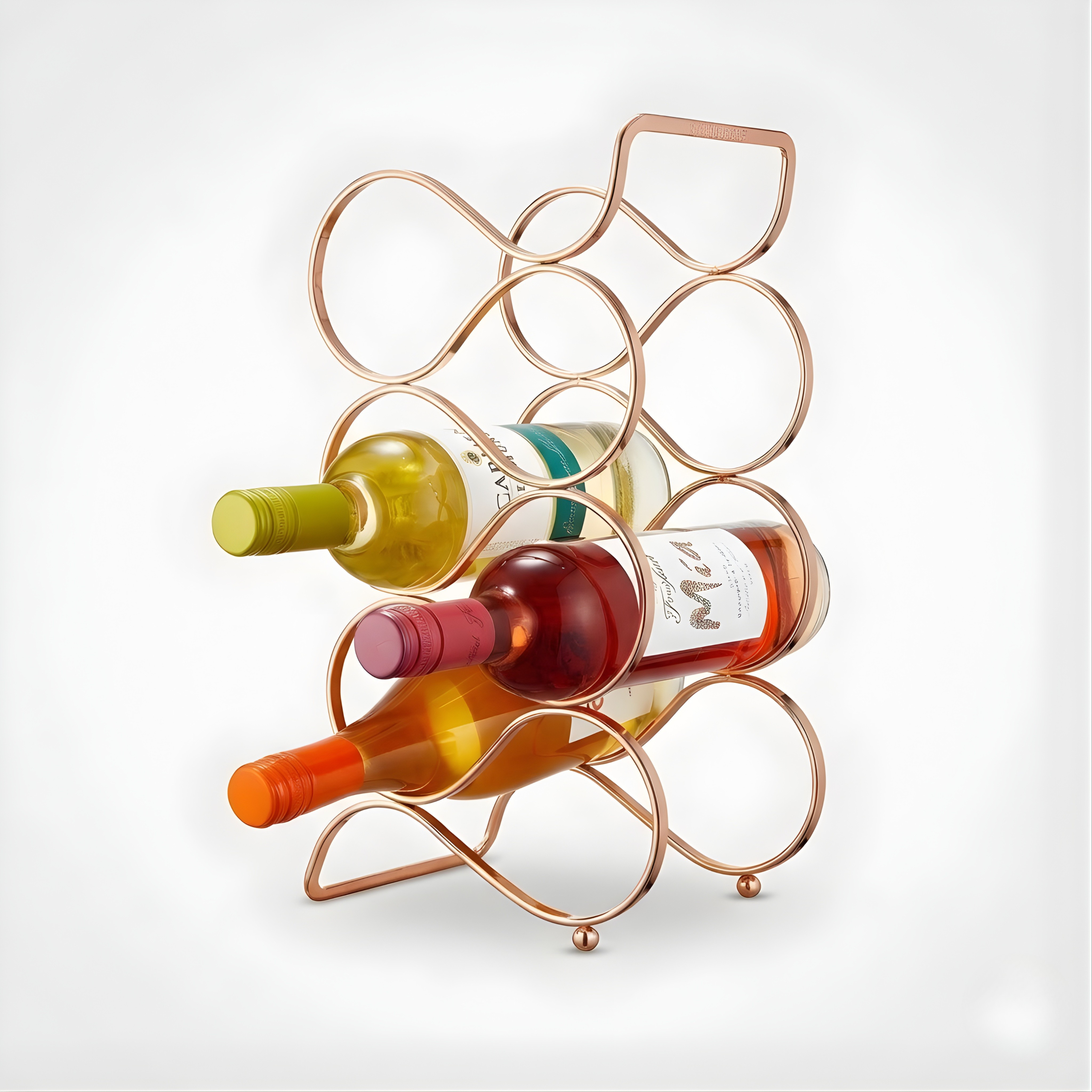 Countertop Wine Rack – Freestanding Metal Tabletop Bottle Holder for Red & White Wine Storage