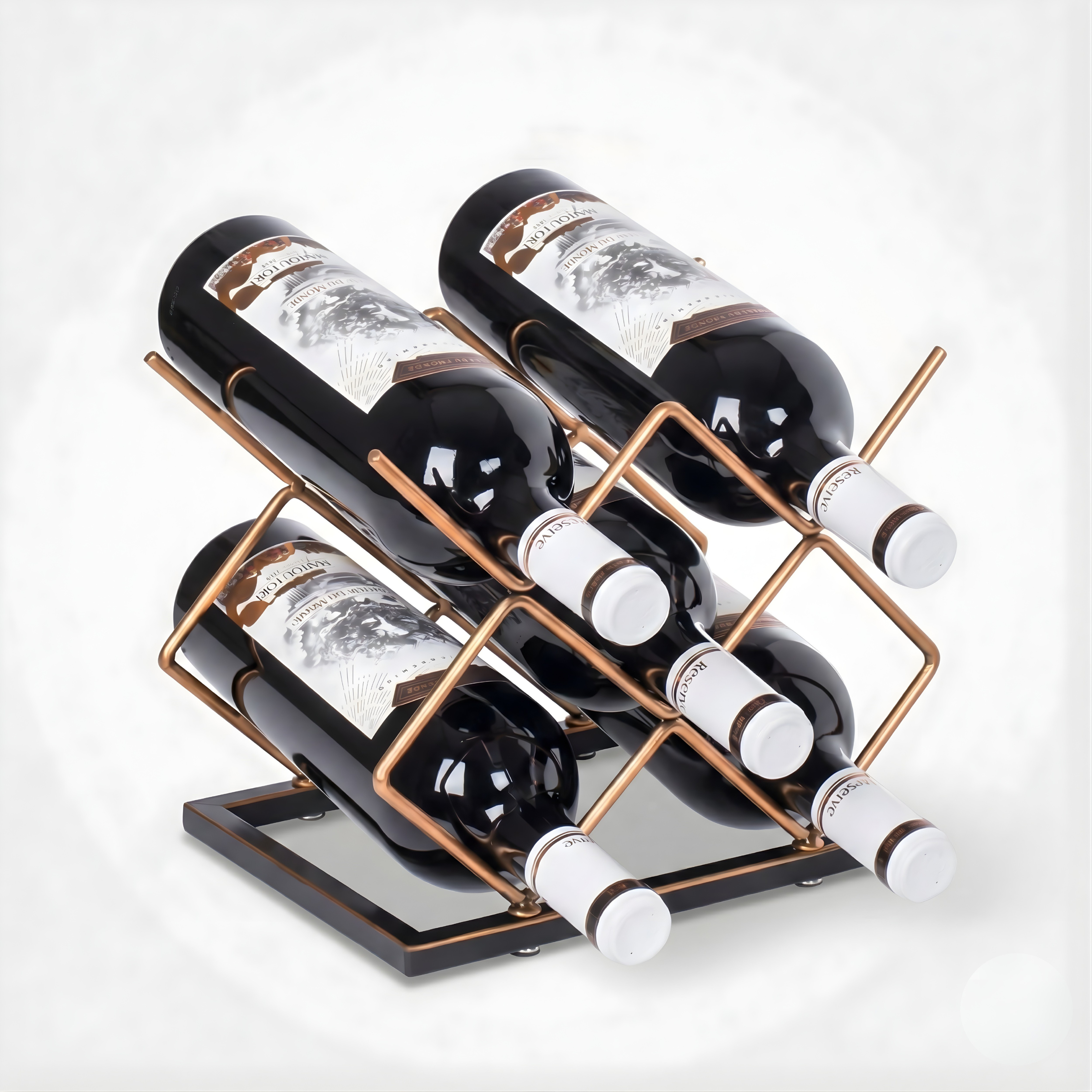 Countertop Wine Rack – Freestanding Metal Tabletop Bottle Holder for Red & White Wine Storage