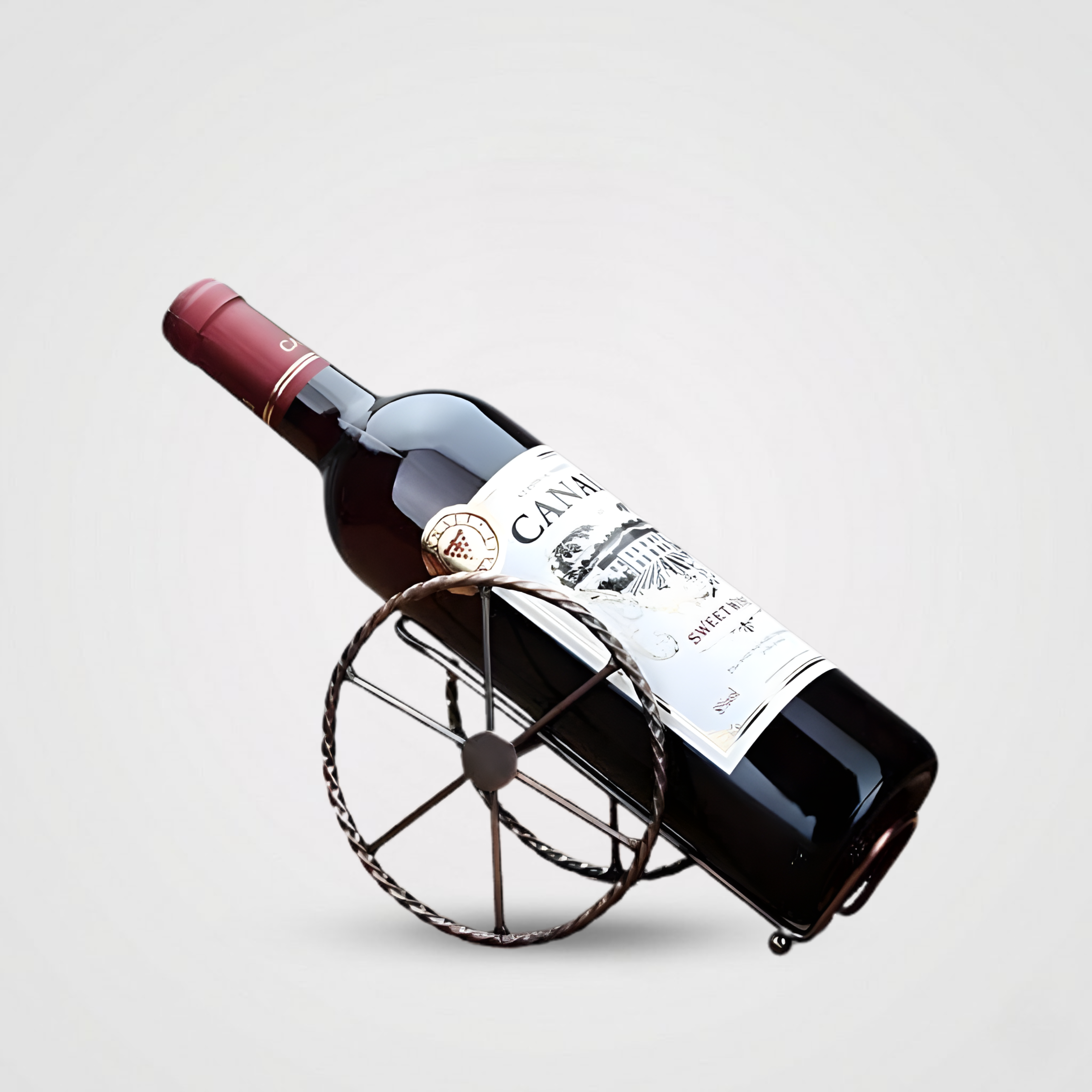 Countertop Wine Rack – Freestanding Metal Tabletop Bottle Holder for Red & White Wine Storage