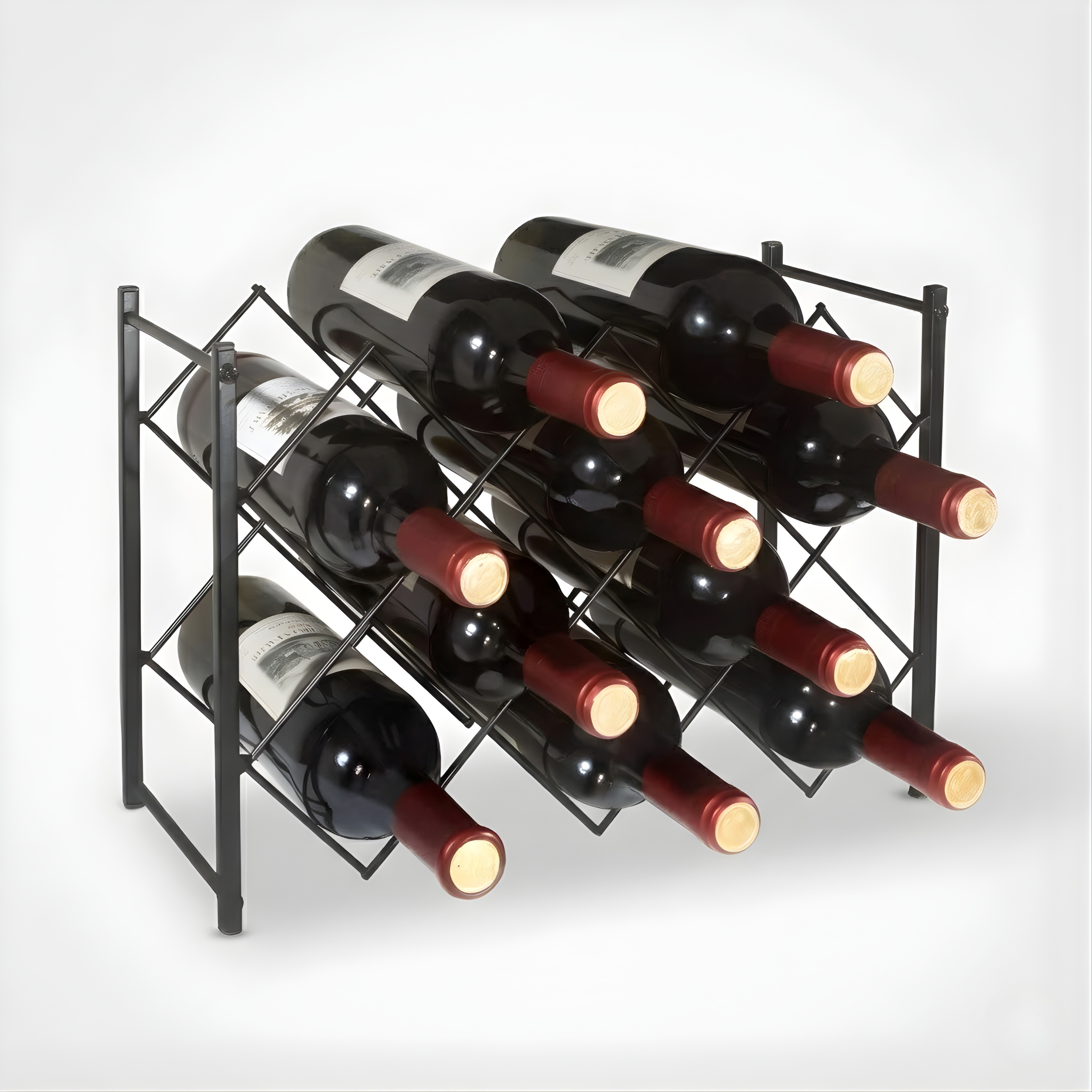 Countertop Wine Rack – Freestanding Metal Tabletop Bottle Holder for Red & White Wine Storage