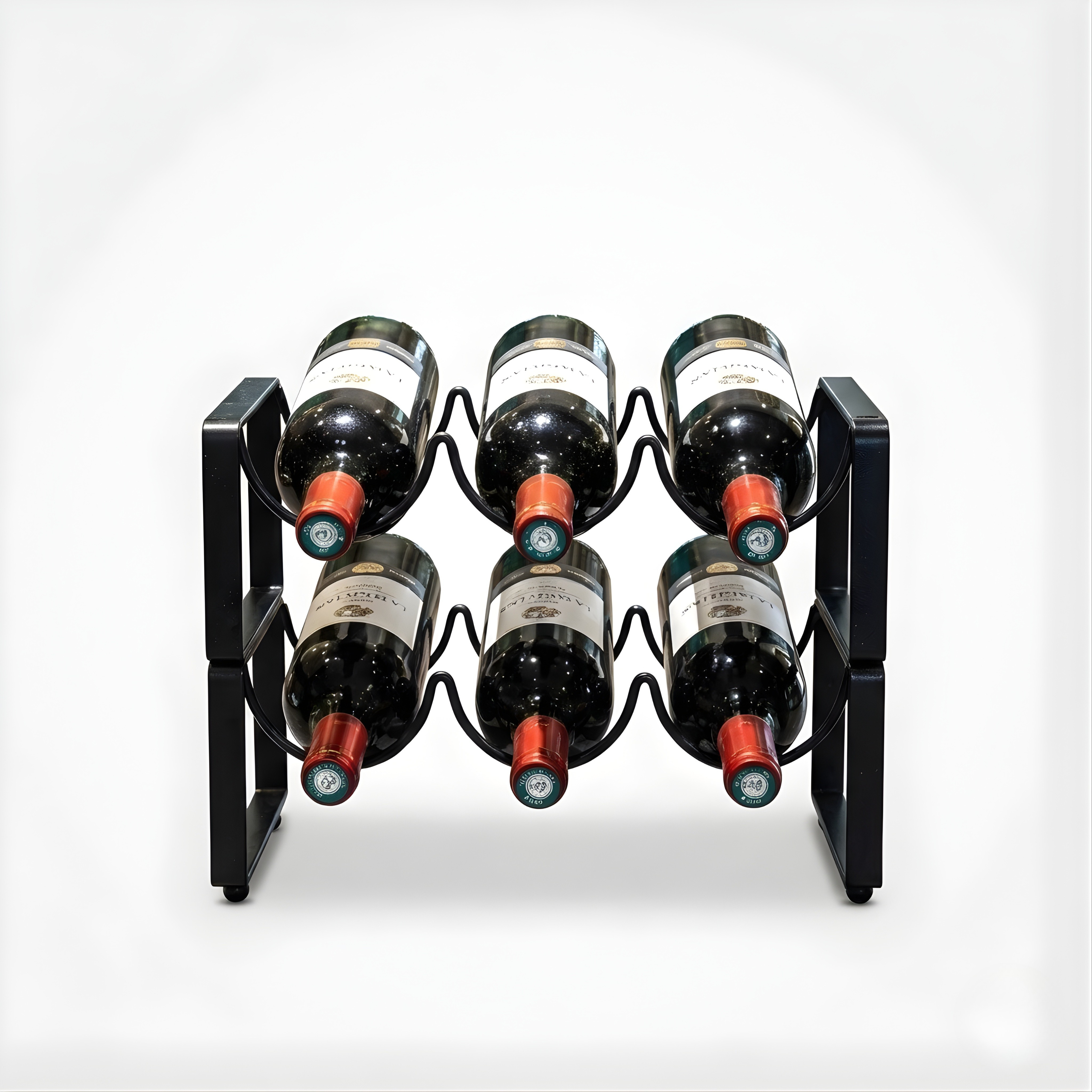 Countertop Wine Rack – Freestanding Metal Tabletop Bottle Holder for Red & White Wine Storage