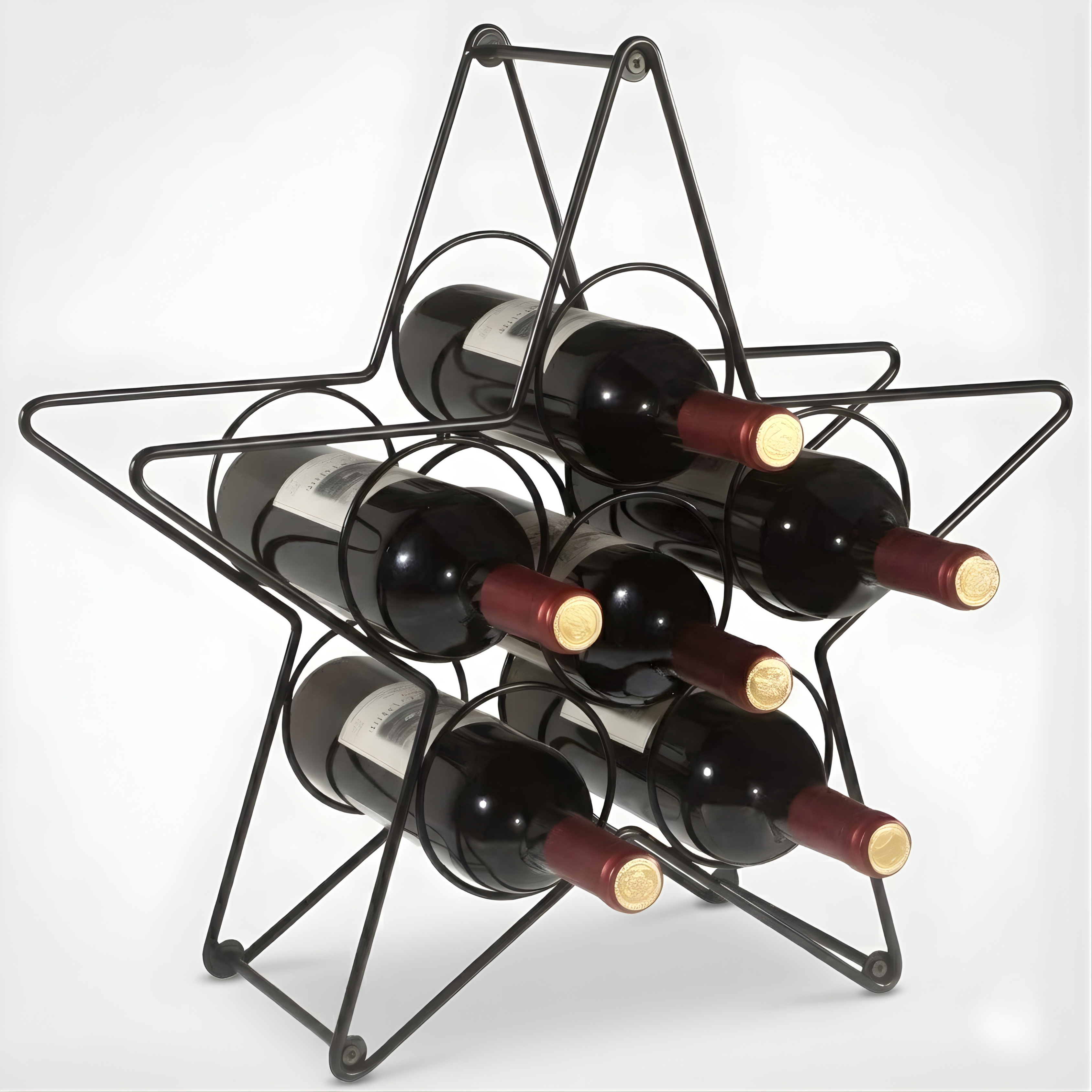 Countertop Wine Rack – Freestanding Metal Tabletop Bottle Holder for Red & White Wine Storage