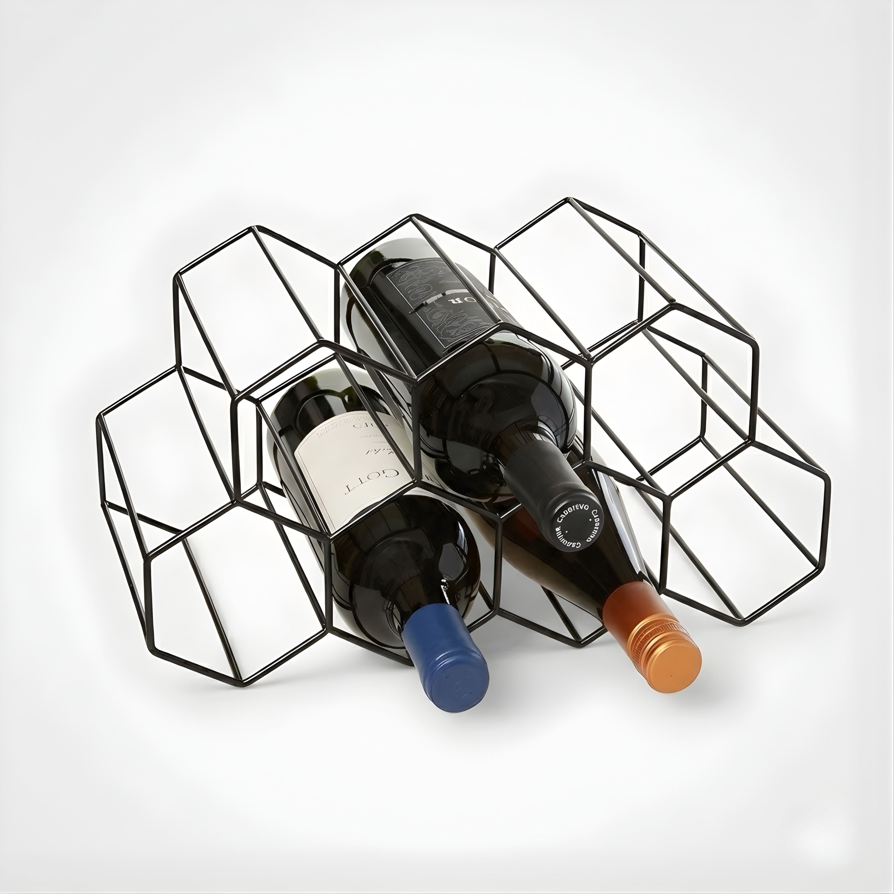 Countertop Wine Rack – Freestanding Metal Tabletop Bottle Holder for Red & White Wine Storage