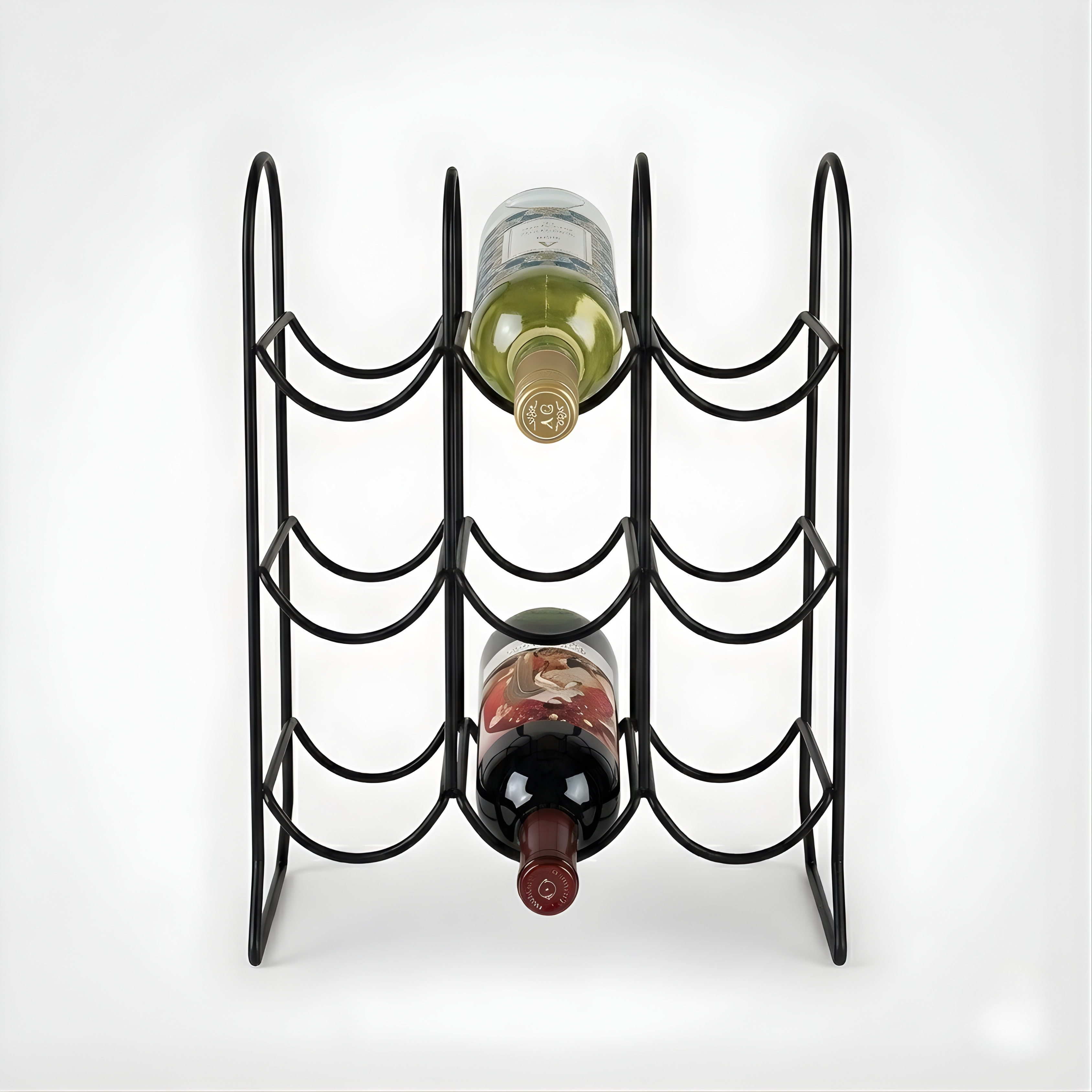 Countertop Wine Rack – Freestanding Metal Tabletop Bottle Holder for Red & White Wine Storage