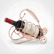 Vintage Sunflower Countertop Wine Rack | Bronze Wrought Iron Bottle Holder for Living Room & Home Bar