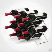 NUTECH IMPEX 10-Bottle Metal Wine Rack – Modern Free-Standing Countertop Organizer