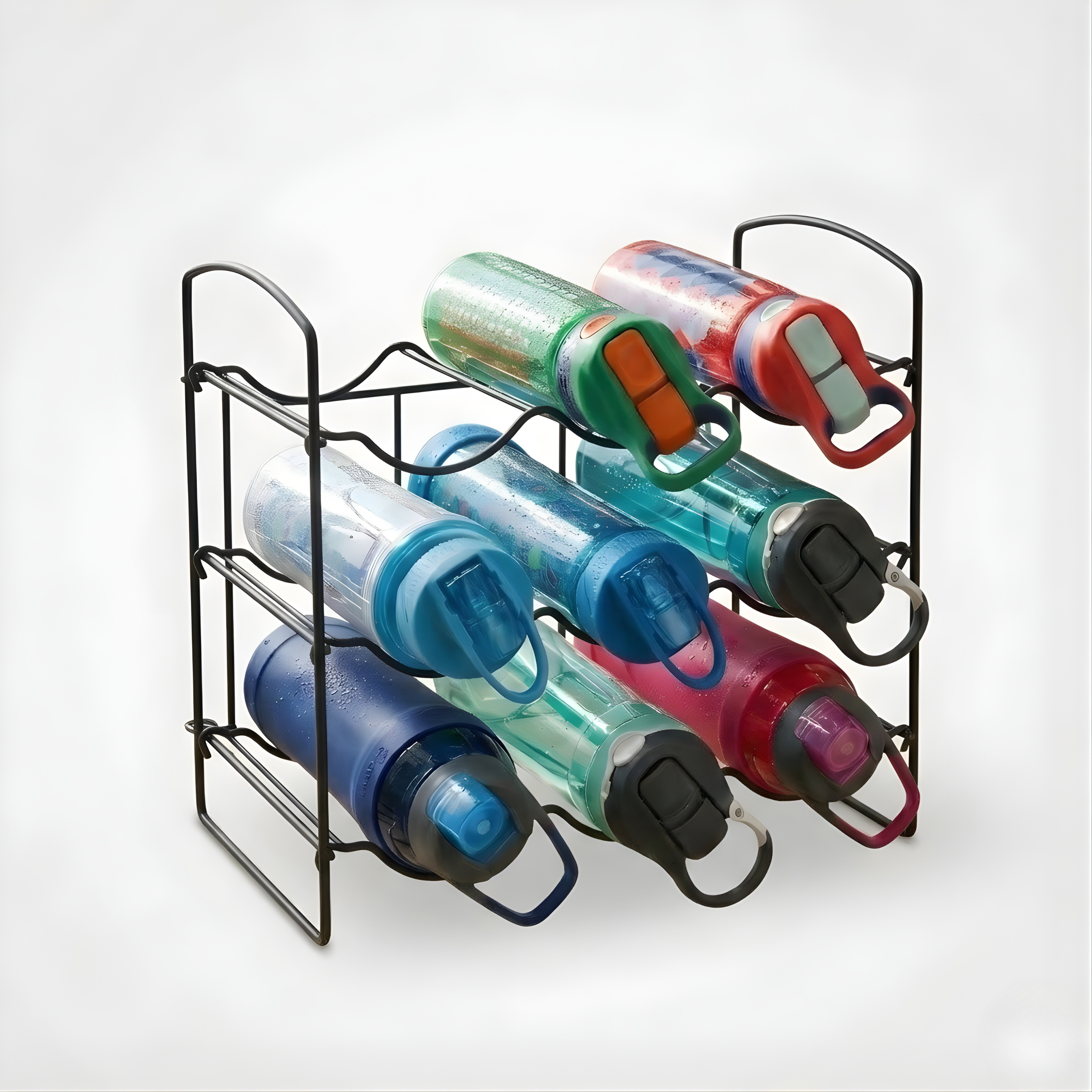 NUTECH IMPEX 3-Tier Metal Bottle Rack – Free-Standing Kitchen & Pantry Organizer