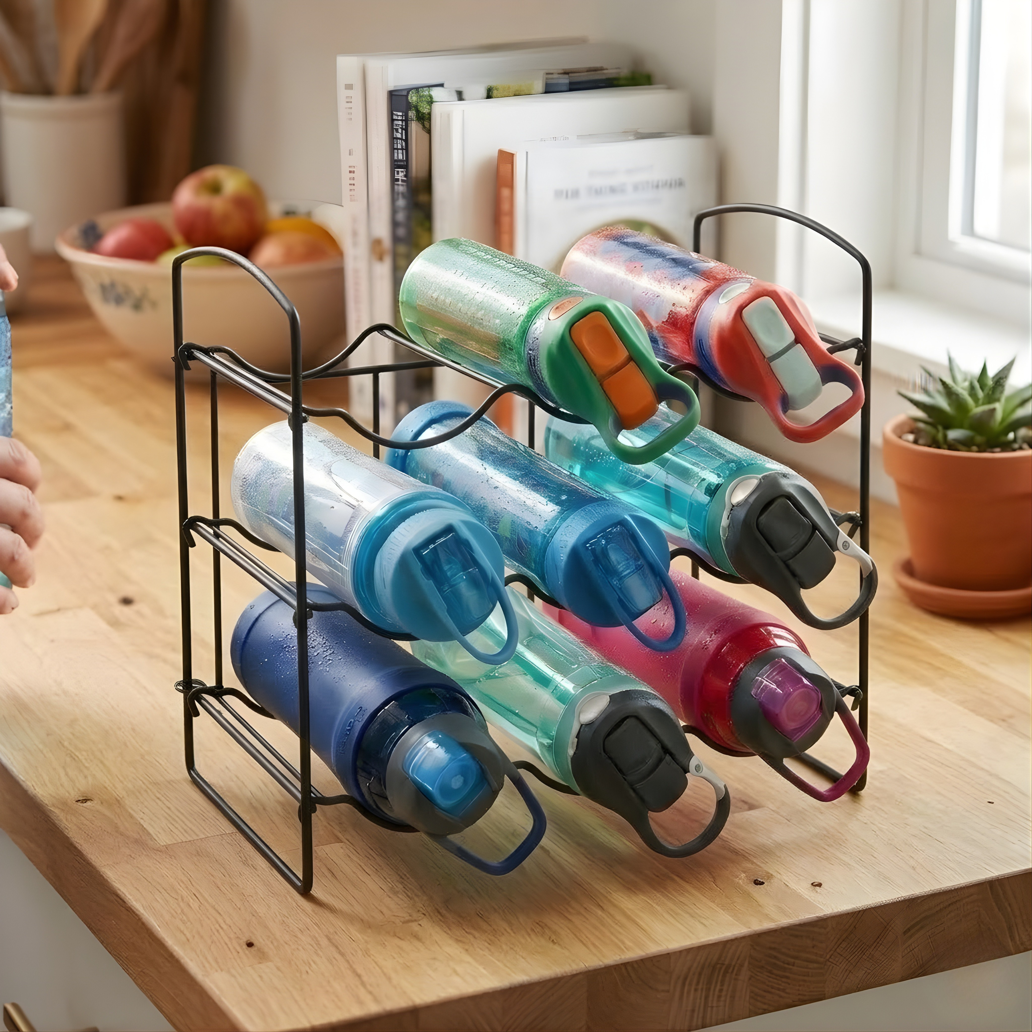 NUTECH IMPEX 3-Tier Metal Bottle Rack – Free-Standing Kitchen & Pantry Organizer
