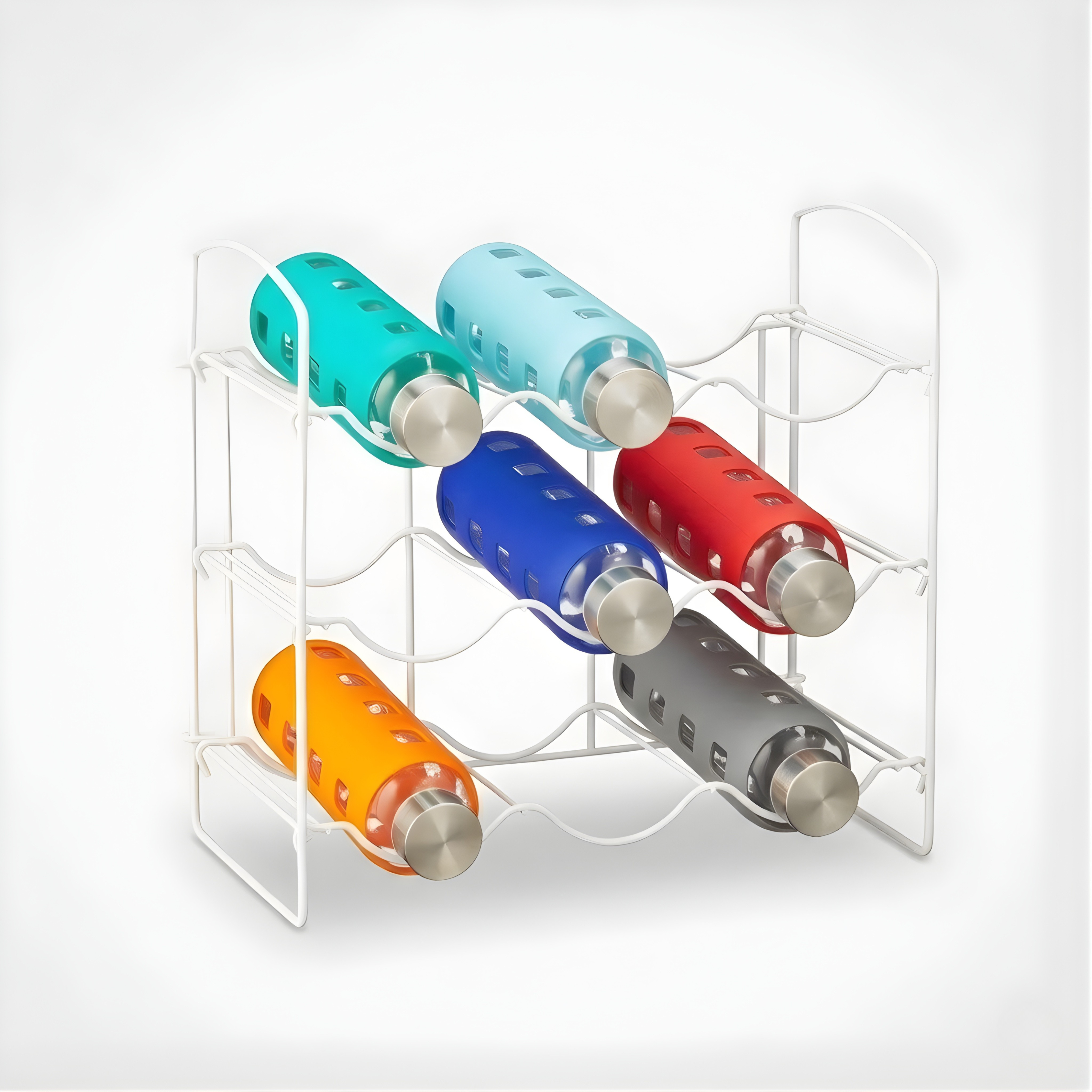 NUTECH IMPEX 3-Tier Metal Bottle Rack – Free-Standing Kitchen & Pantry Organizer