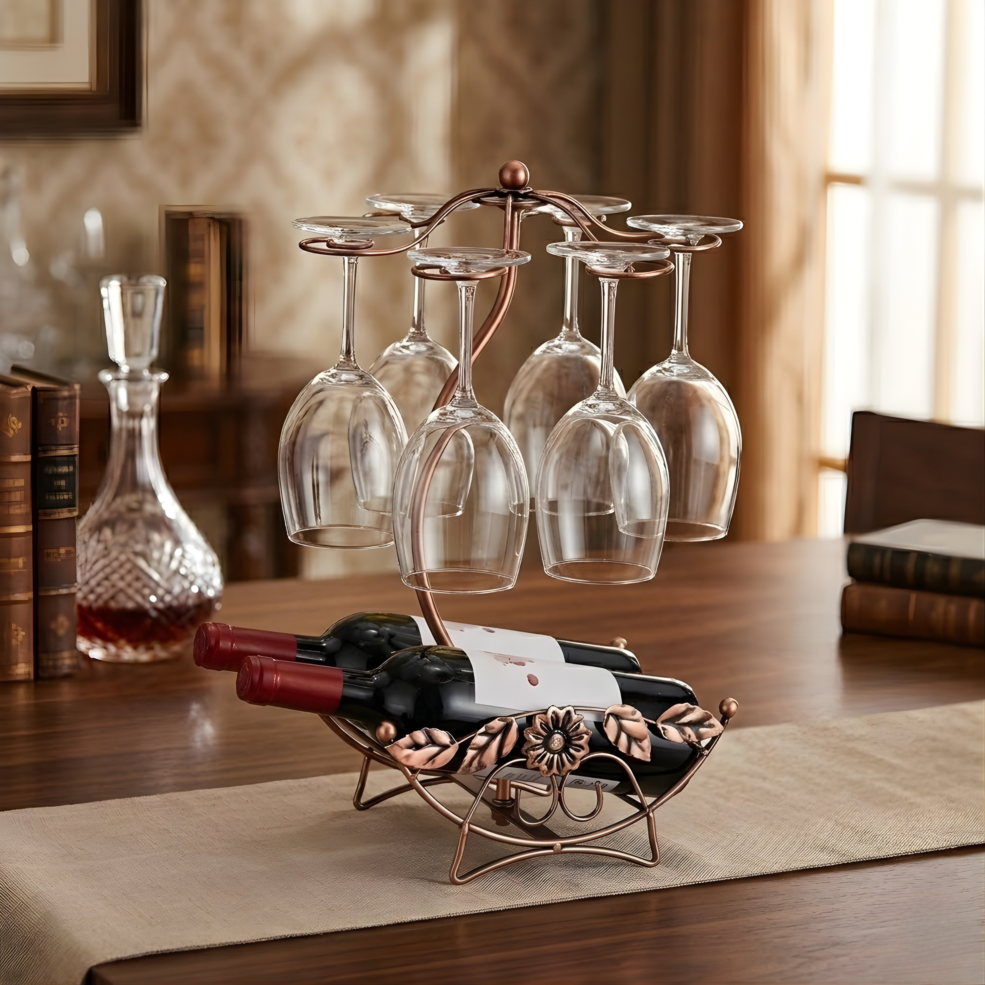 Wine Glass Holder – Tabletop Goblet Storage Rack for Bar & Kitchen, Easy Access Stemware Organizer